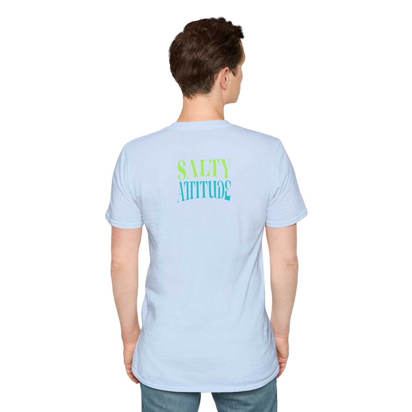 Salty Attitude Beach T-Shirt — Coastal Vacation Shirt with Sunglasses & Palm Icons