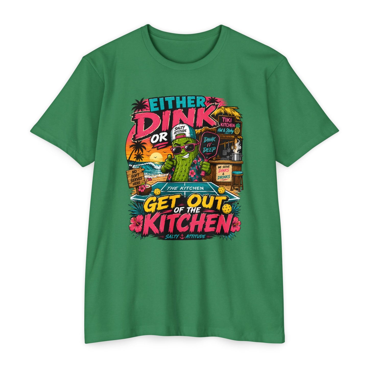 Either Dink or Get Out of the Kitchen T-Shirt – Funny Beach Bar Salty Crew Tee