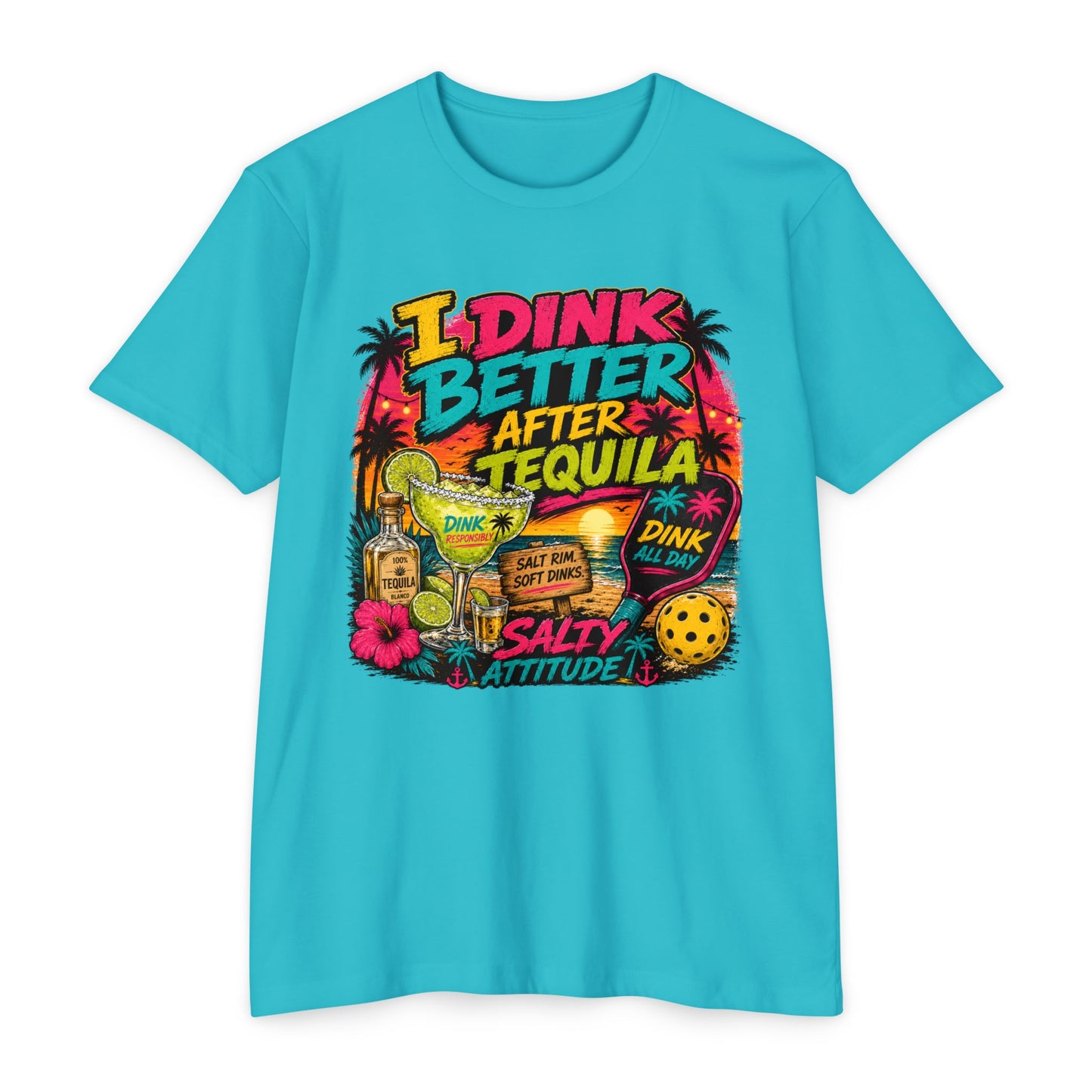 I Drink Better After Tequila T-Shirt — Salty Attitude Tropical Party Tee