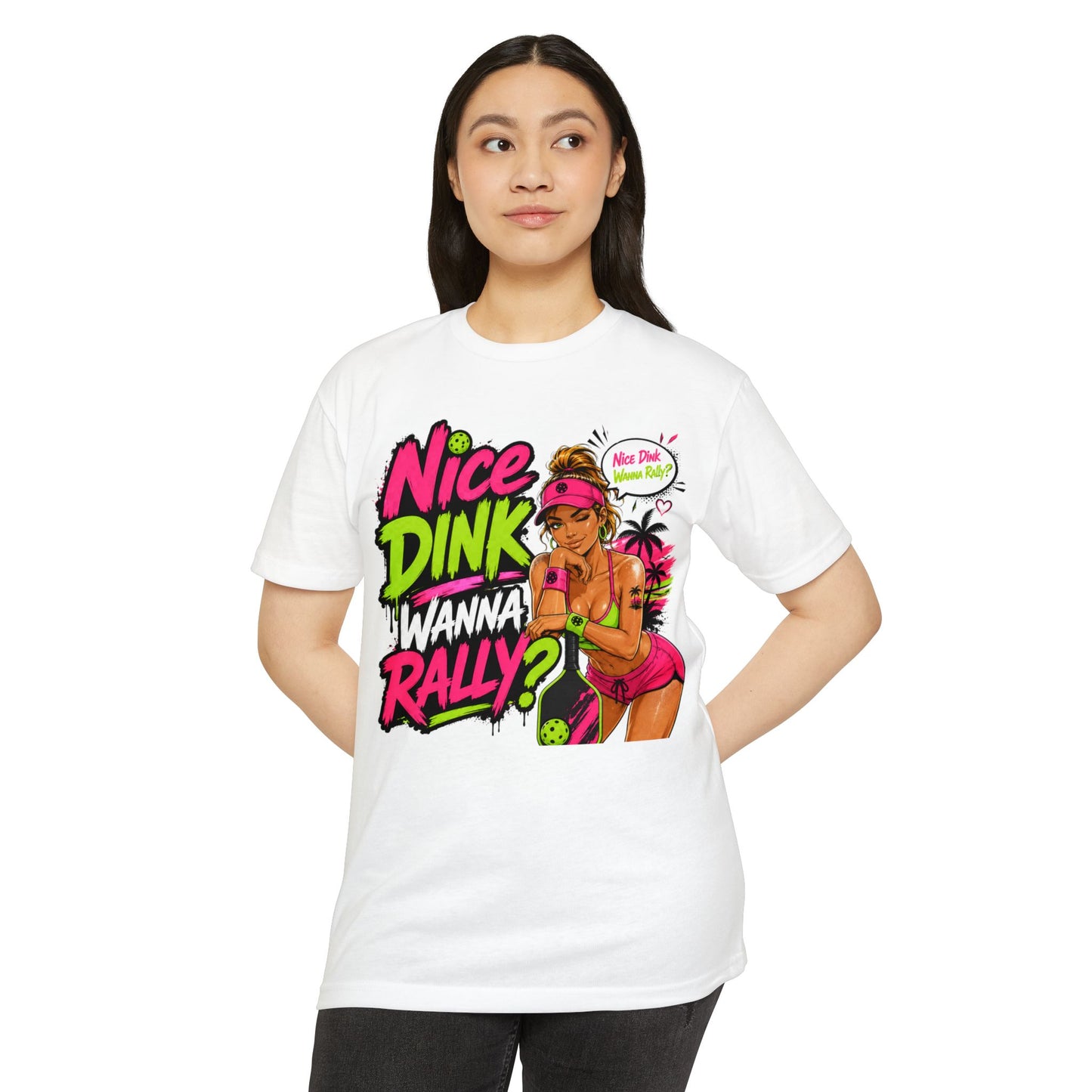 Beach Volleyball Tee — "Nice Dink Wanna Rally?" Graphic T‑Shirt (Salty Attitude)