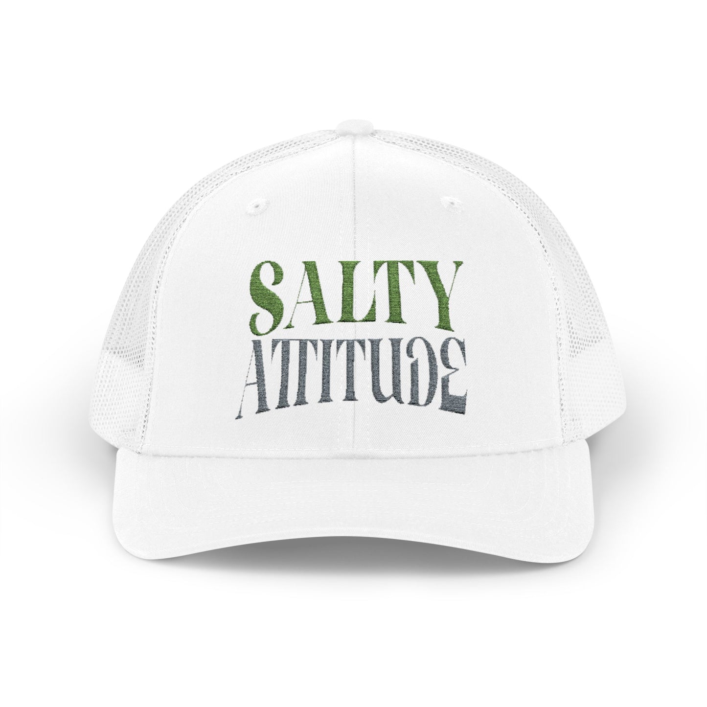 Salty Attitude Snapback Trucker Cap — Beachy, Sassy Mesh Hat for Coastal Lovers