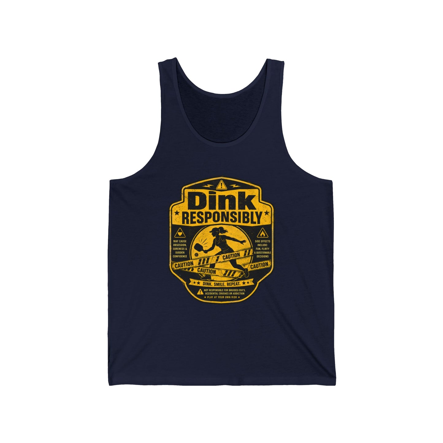 Dink Responsibly Pickleball Tank Top – 'Salty' Back Logo, Casual Sportswear