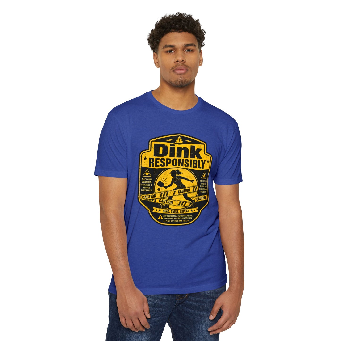 Dink Responsibly T-Shirt — Funny Pickleball 'Dink Responsibly' Graphic Tee (Salty Logo on Back)