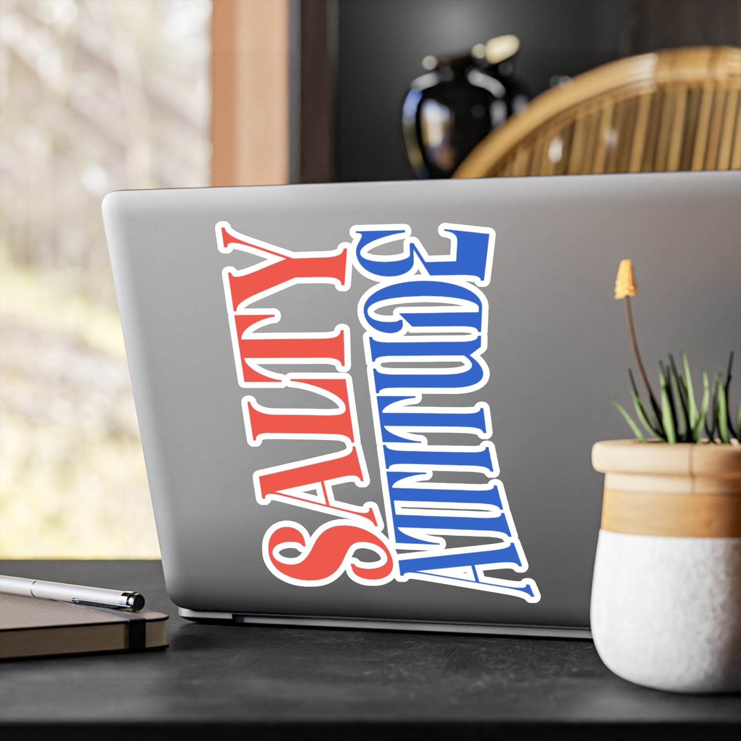 Salty Attitude Vinyl Sticker — Red & Blue Kiss-Cut Decal