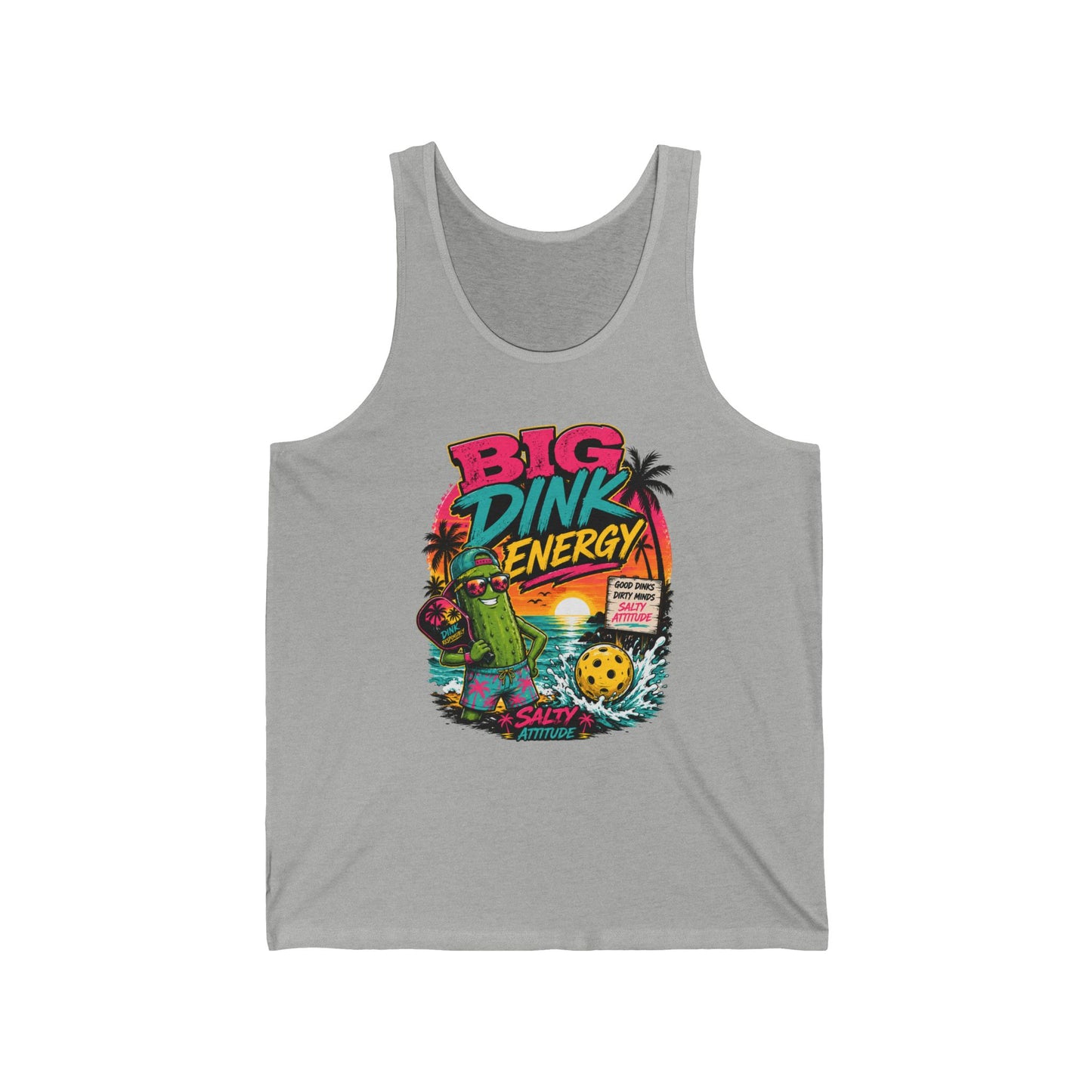 Big Dink Energy Tank Top — Retro Beach Pickleball Graphic “Big Dink Energy”