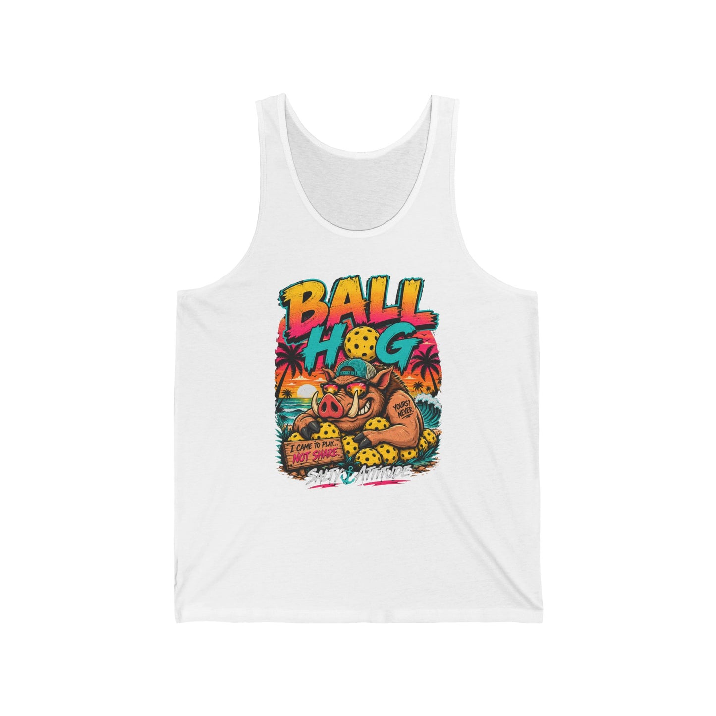 Ball Hog Beach Tank — Retro Surf Volleyball Graphic Tank Top