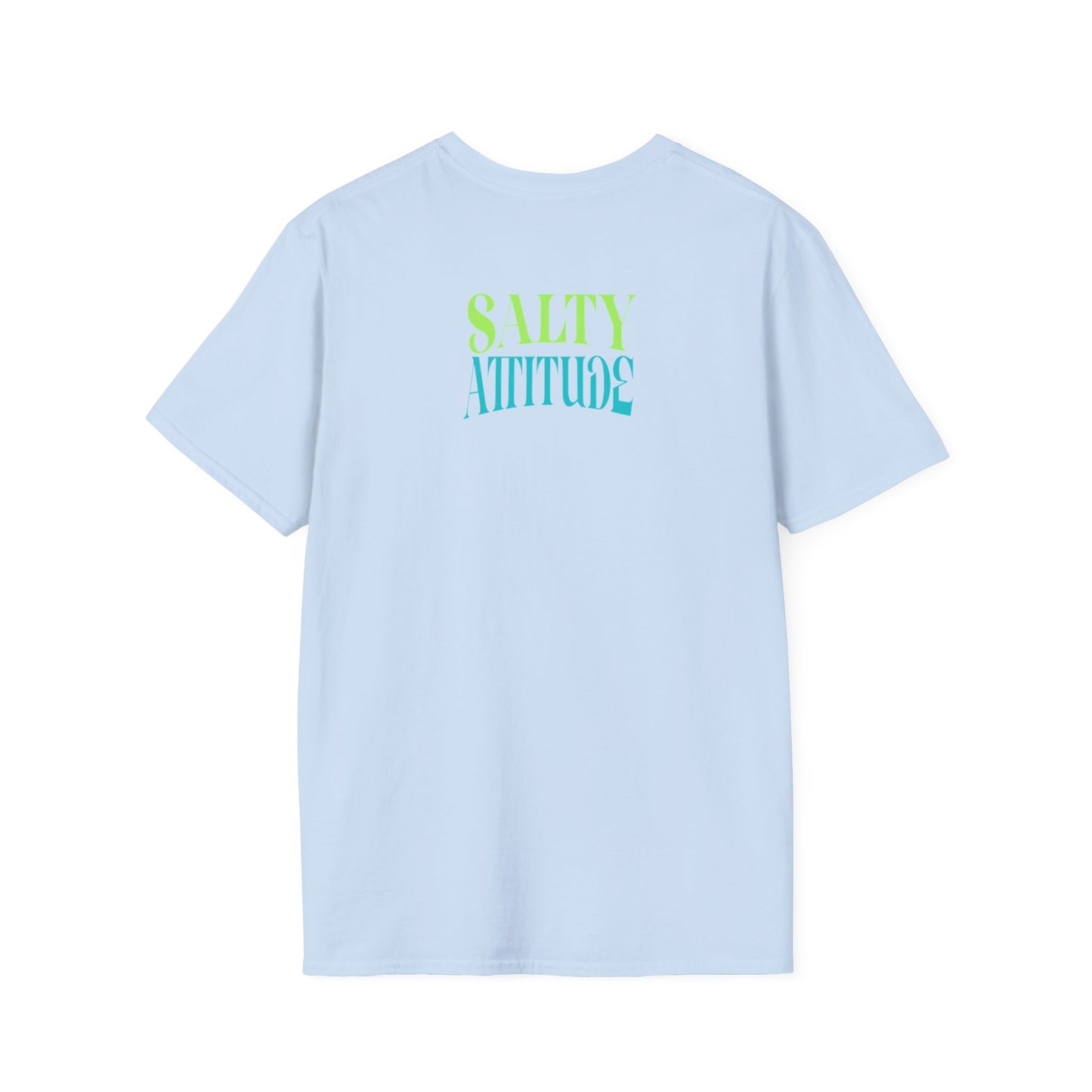 Salty Attitude Beach T-Shirt — Coastal Vacation Shirt with Boat & Palm Icons
