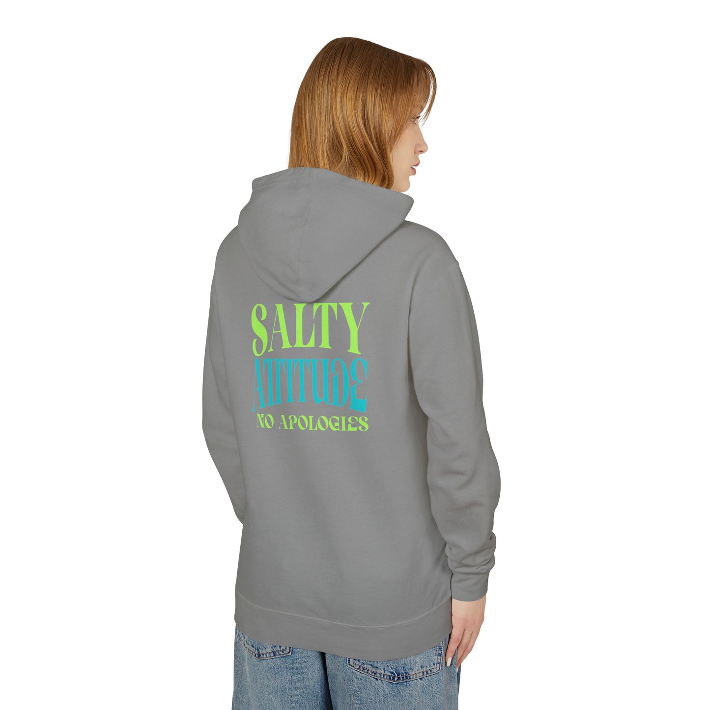 Salty Attitude Hoodie — Beach Palm Wave Lightweight Pullover