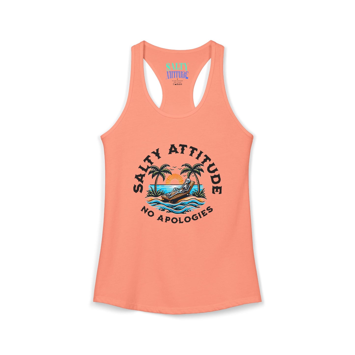 Skeleton Salty Attitude -  Women's Ideal Racerback Tank