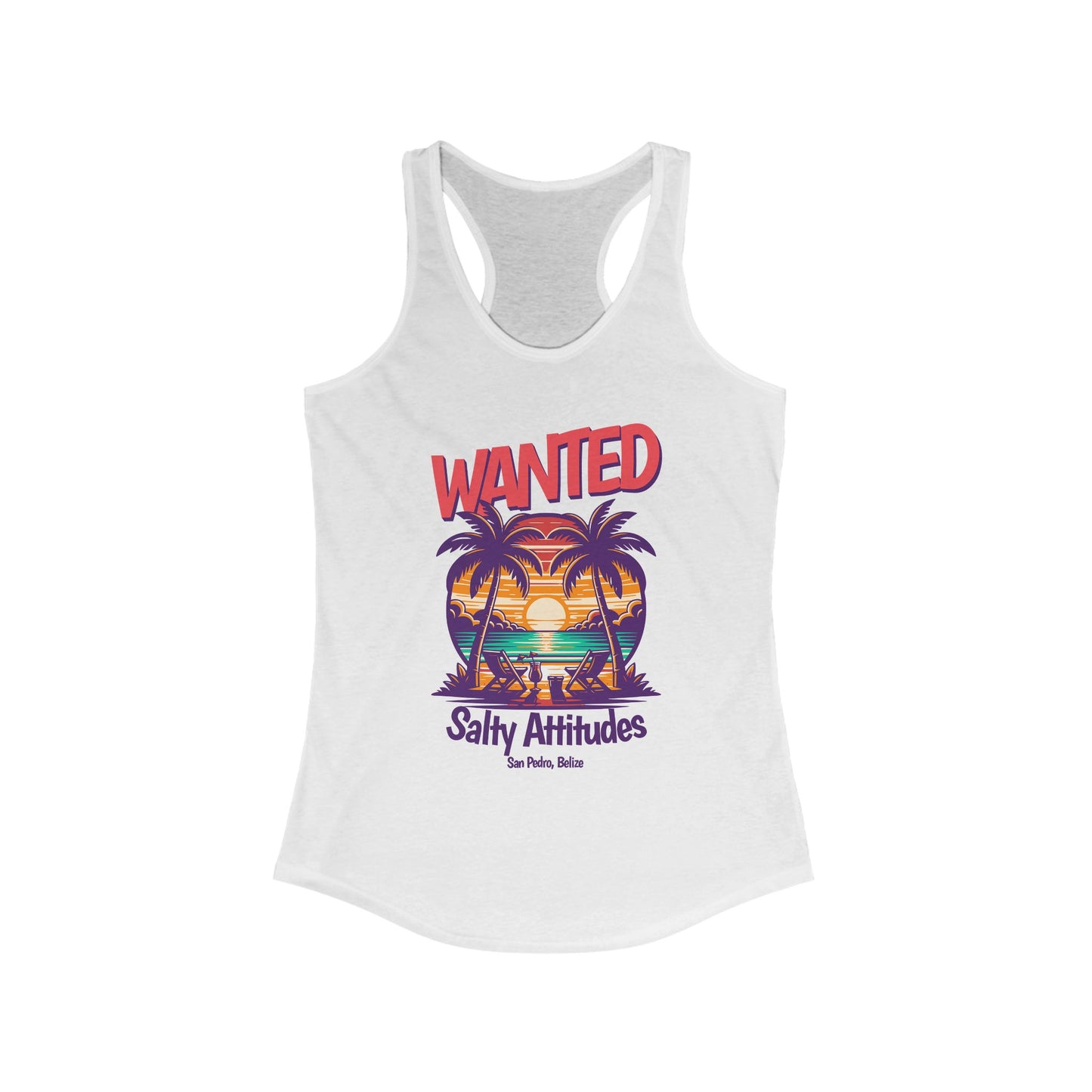 Women's Tropical Tank Top, Wanted Salty Attitudes Summer Shirt, Beachwear,