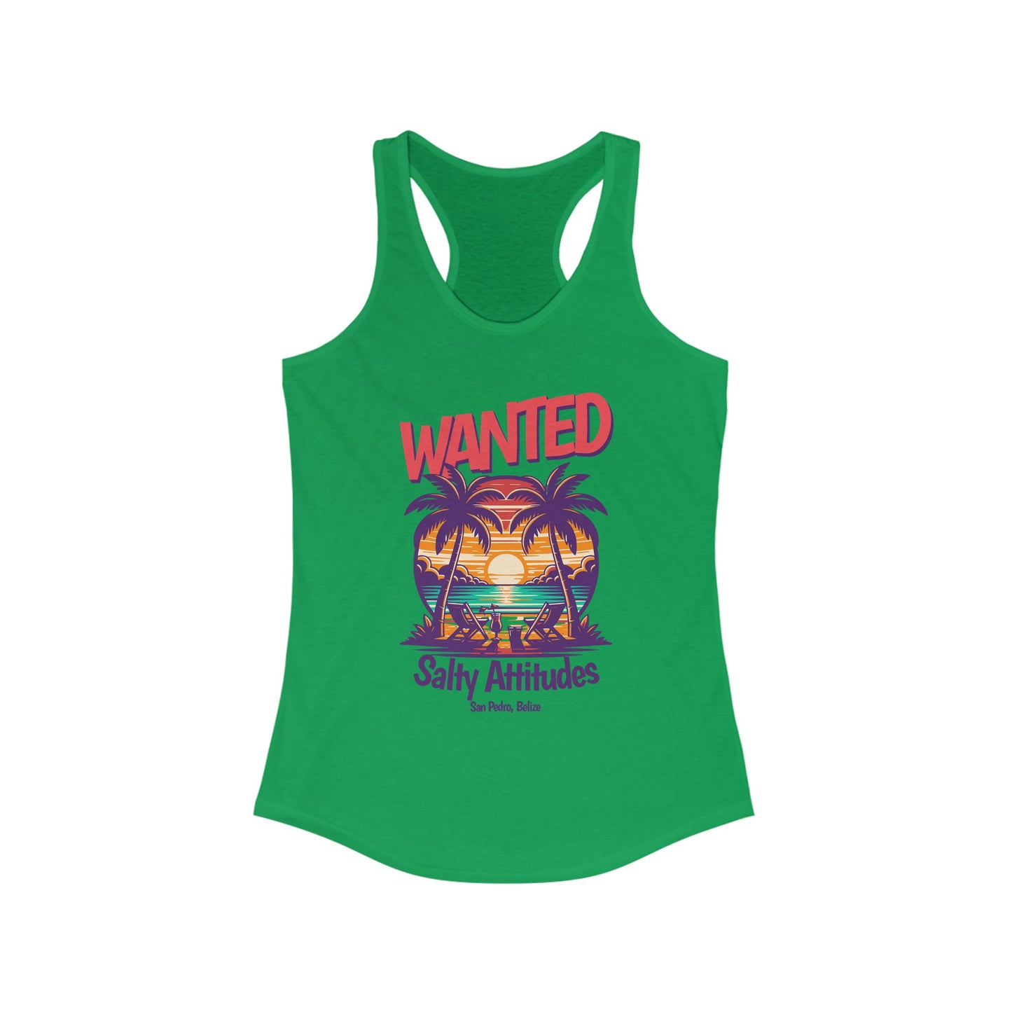 Women's Tropical Tank Top, Wanted Salty Attitudes Summer Shirt, Beachwear,