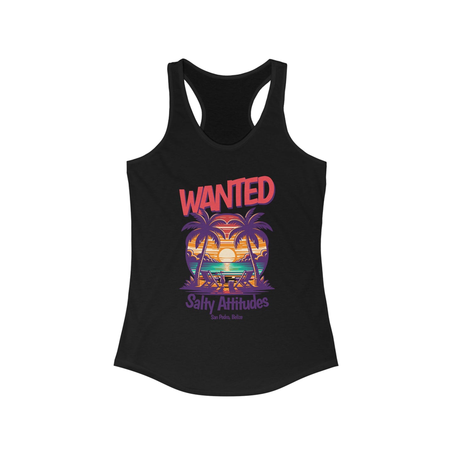Women's Tropical Tank Top, Wanted Salty Attitudes Summer Shirt, Beachwear,