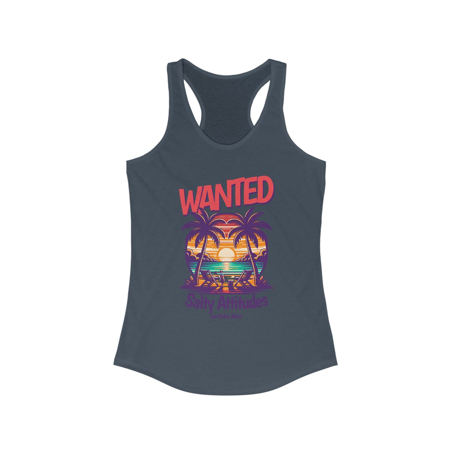Women's Tropical Tank Top, Wanted Salty Attitudes Summer Shirt, Beachwear,