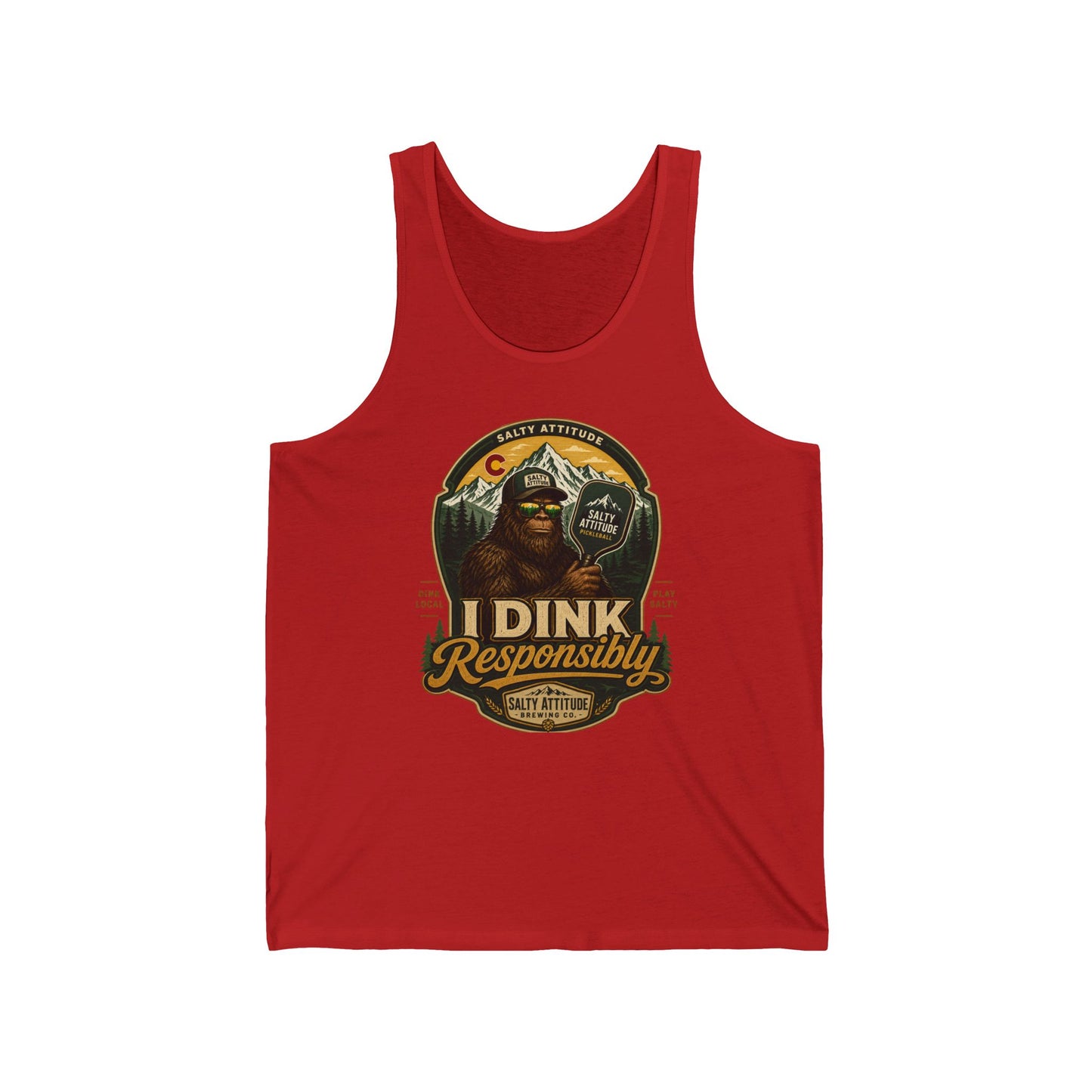 I Dink Responsibly Tank Top — Funny Pickleball Graphic Tank (Salty Athlete)