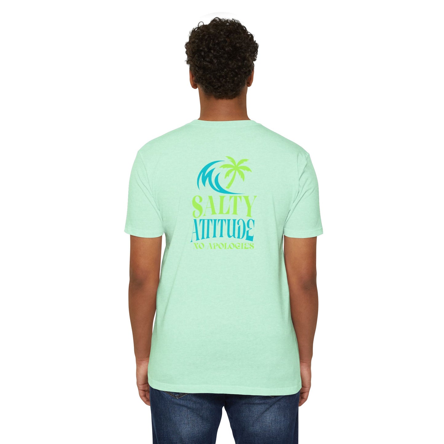 Salty Attitude Beach T-Shirt — Tropical Palm Cocktail Graphic Tee