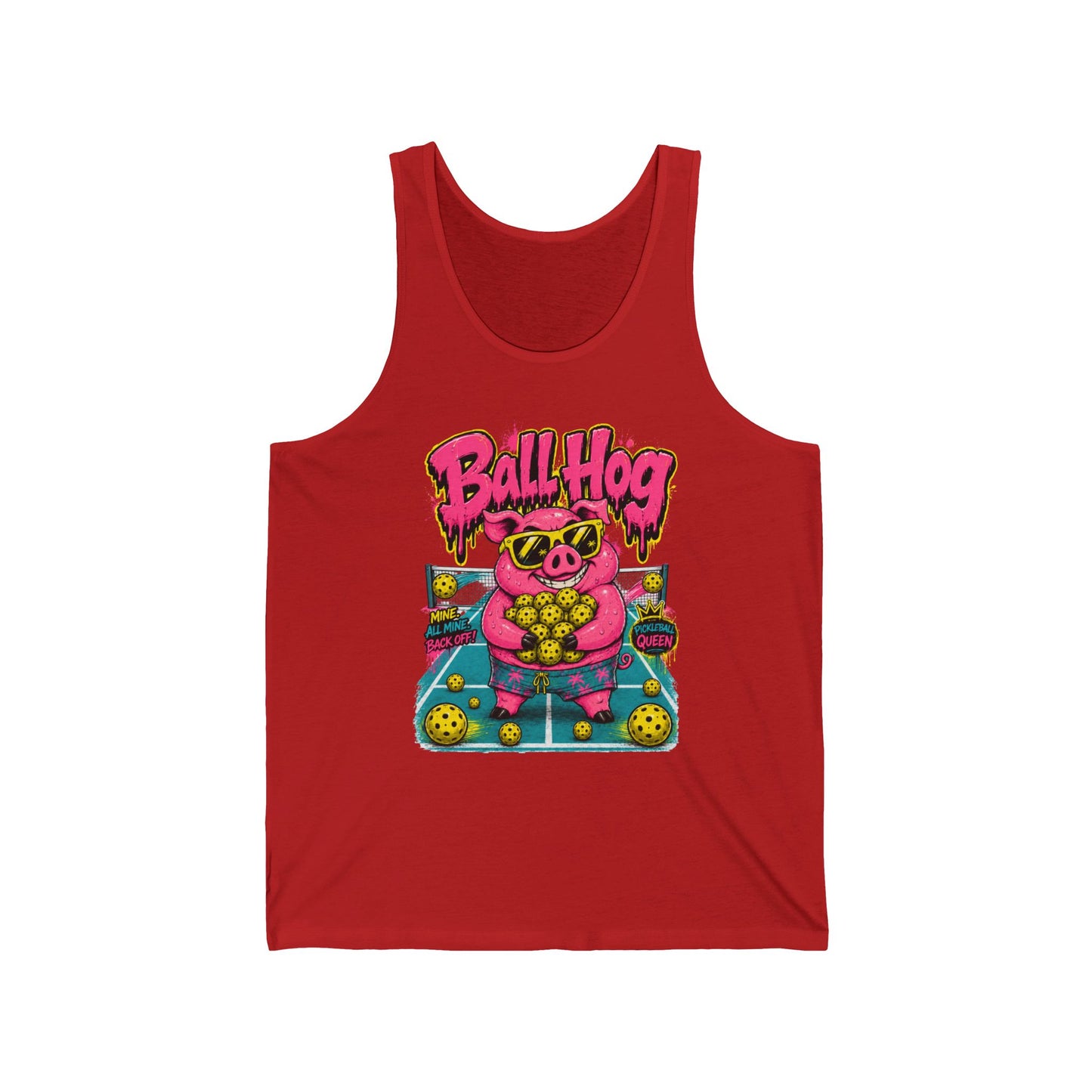 Ball Hog Pig Graphic Tank Top — Retro Arcade Sports Tee