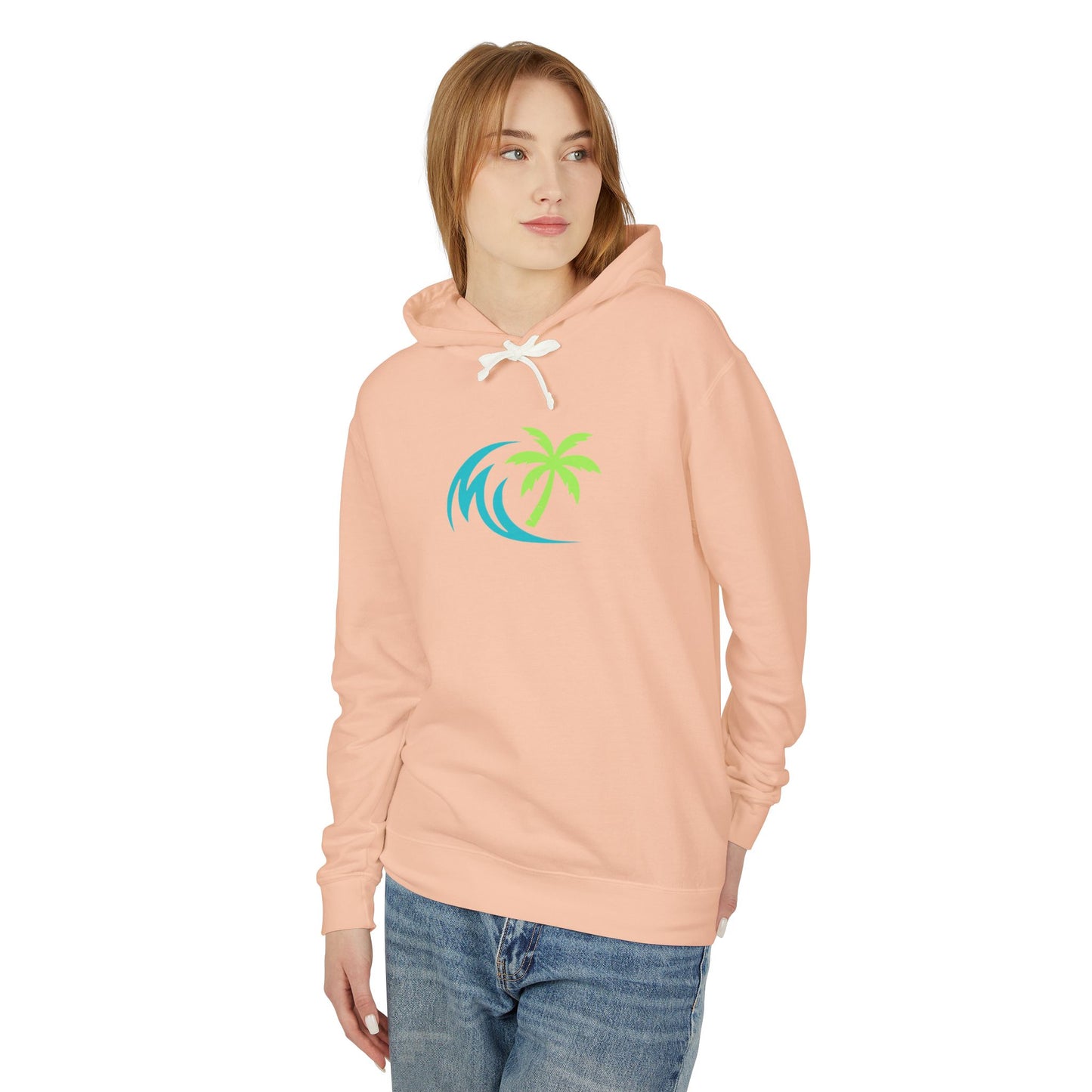 Salty Attitude Hoodie — Beach Palm Wave Lightweight Pullover