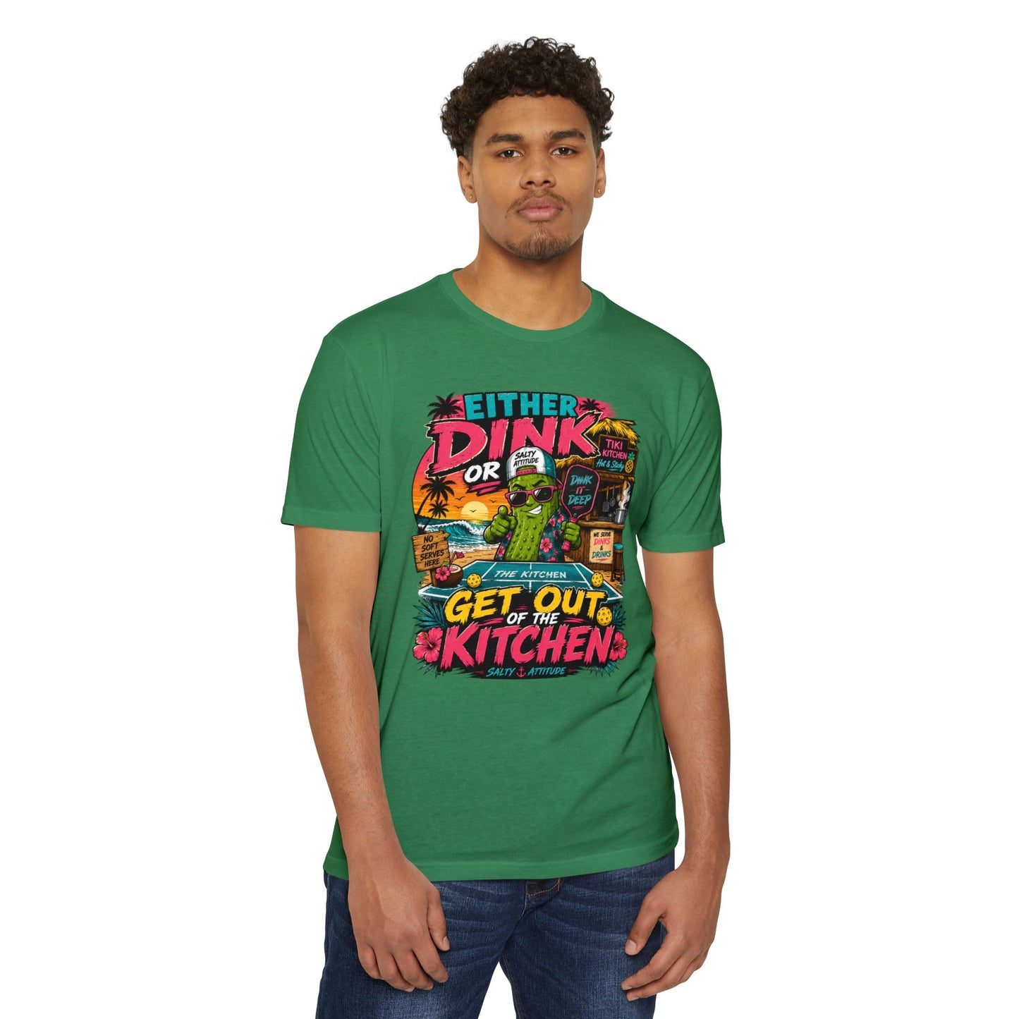 Either Dink or Get Out of the Kitchen T-Shirt – Funny Beach Bar Salty Crew Tee