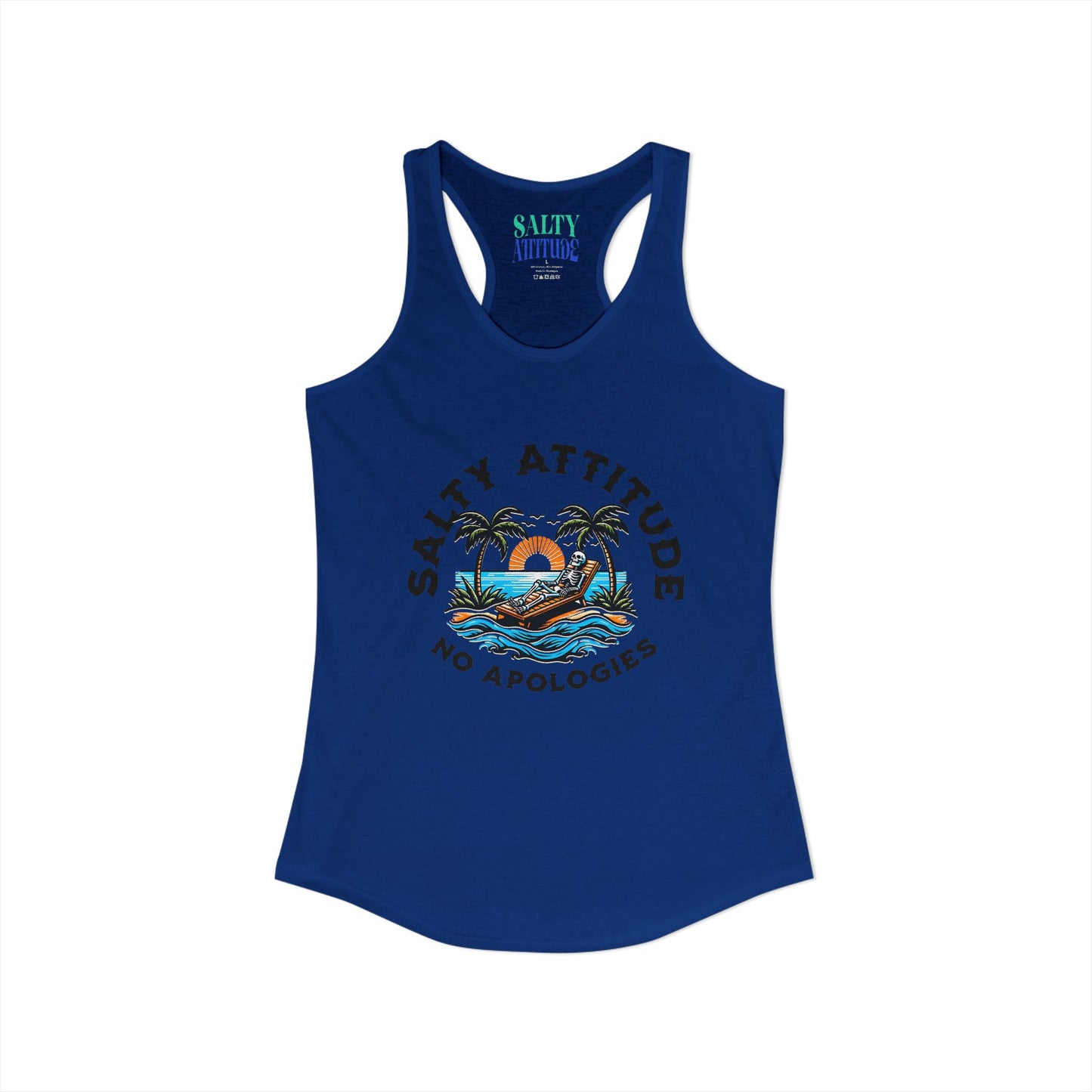 Skeleton Salty Attitude -  Women's Ideal Racerback Tank