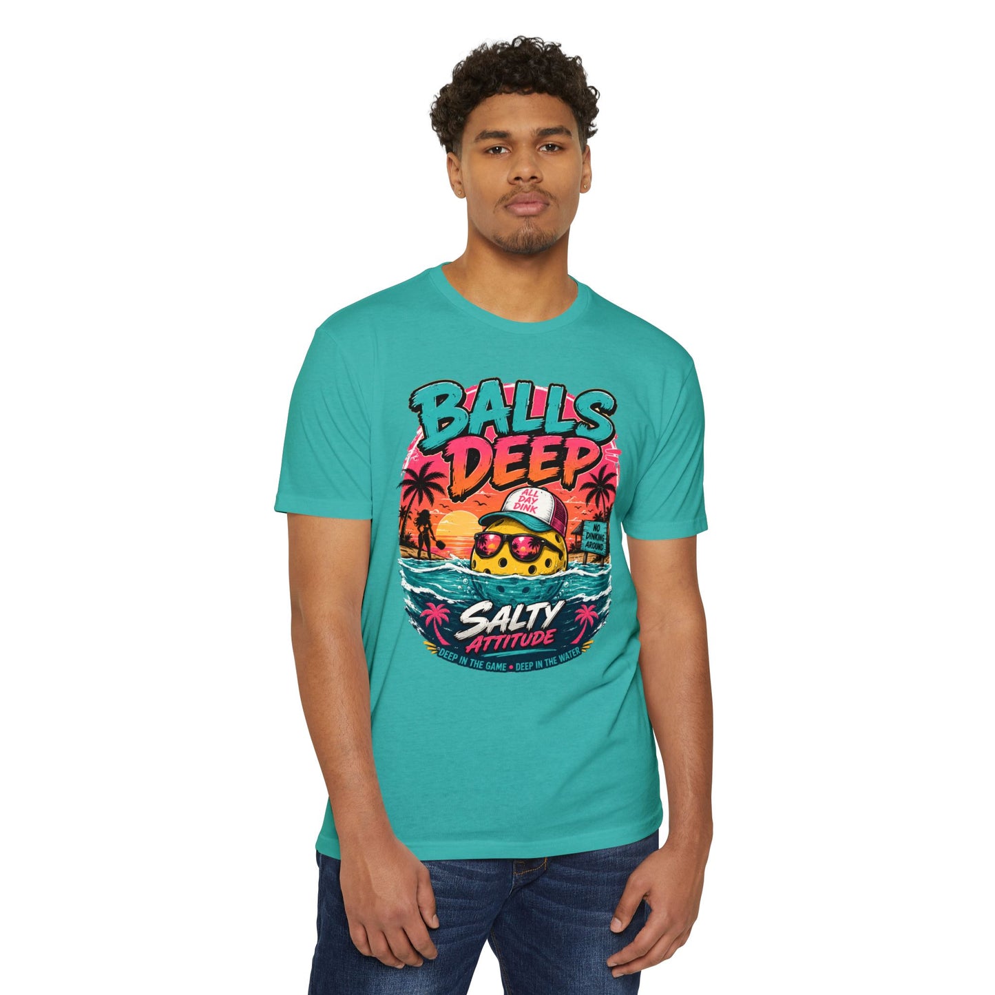 Beach  T-Shirt — "Balls Deep" Salty Attitude Summer Tee