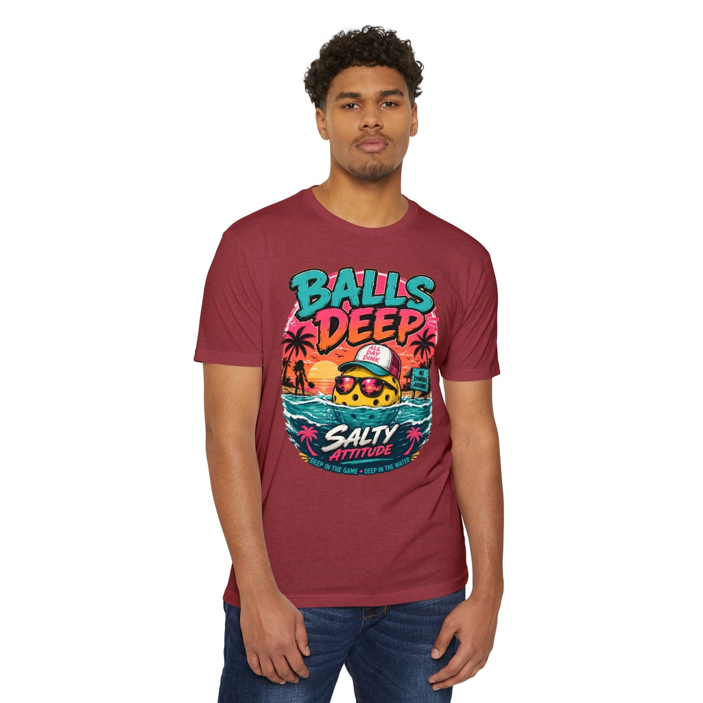 Beach  T-Shirt — "Balls Deep" Salty Attitude Summer Tee
