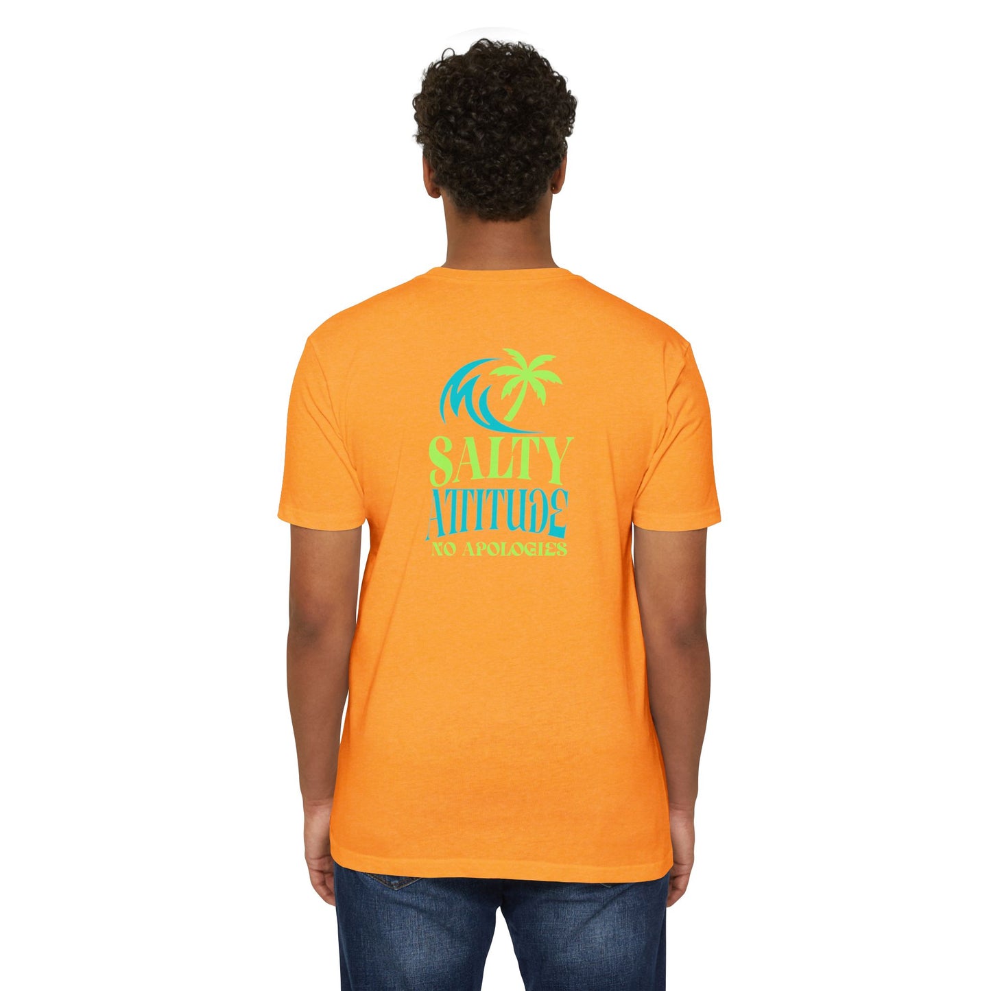 Salty Attitude Beach T-Shirt — Tropical Palm Cocktail Graphic Tee