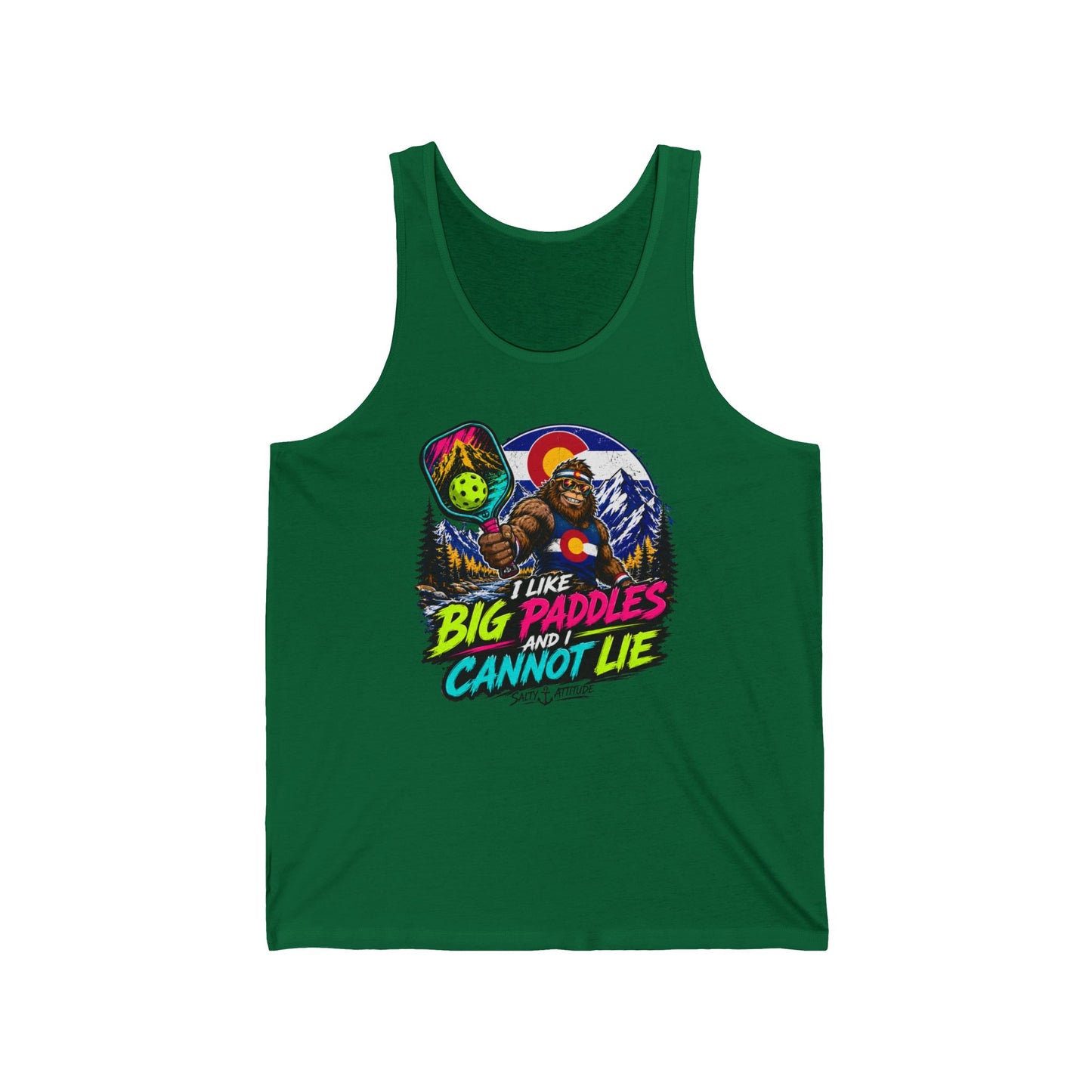 Pickleball Tank Top — "I Like Big Paddles and I Cannot Lie" Retro Graphic
