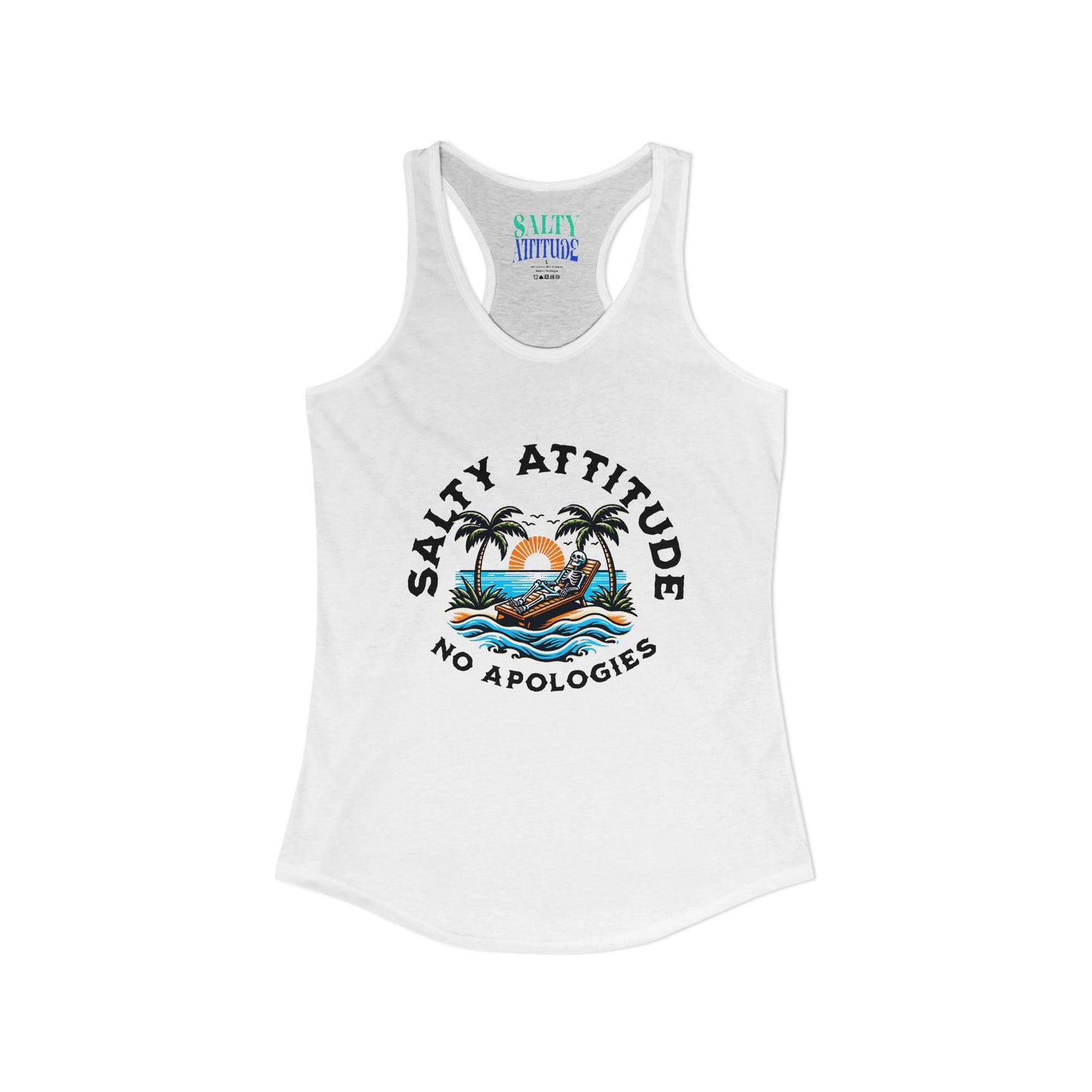 Skeleton Salty Attitude -  Women's Ideal Racerback Tank