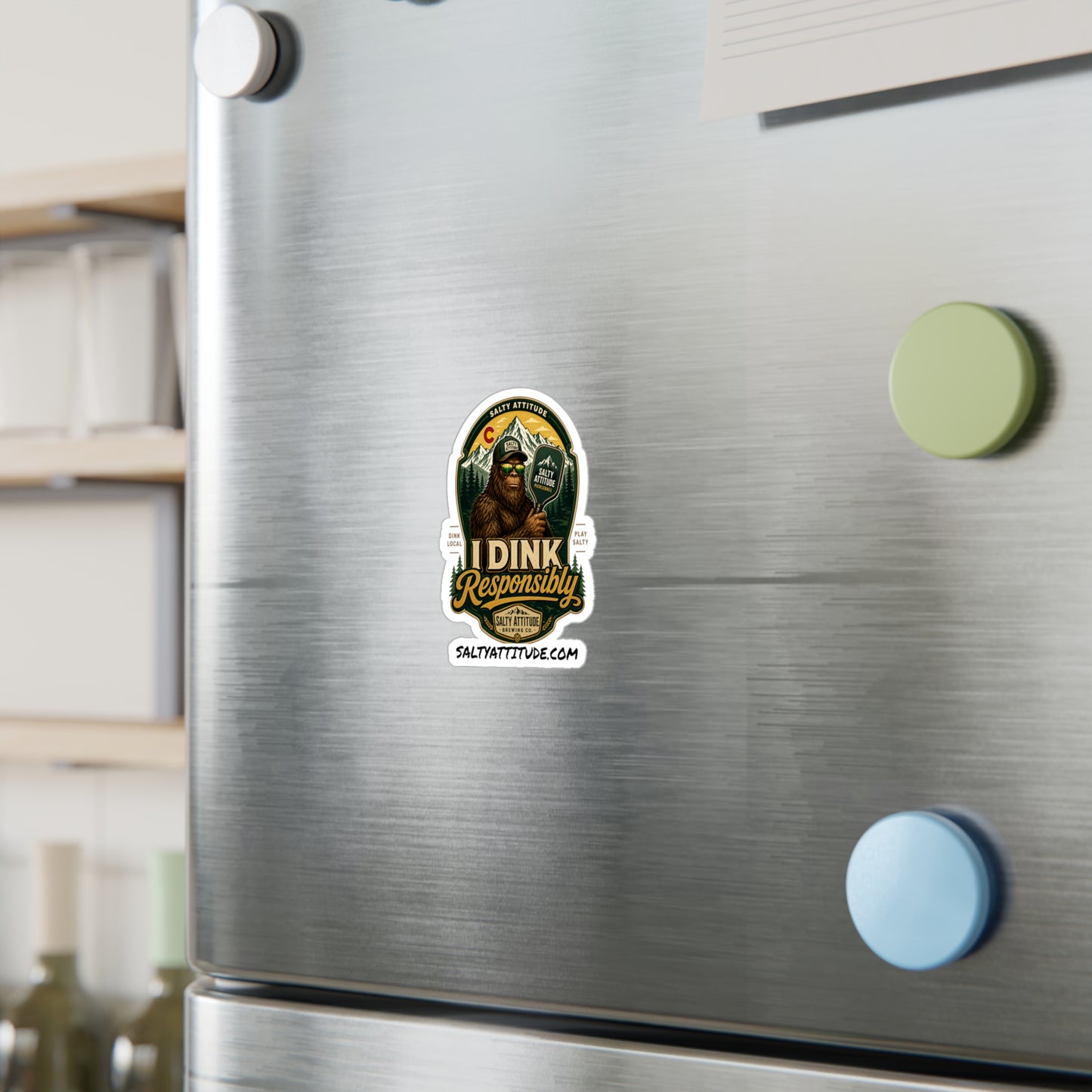 Kiss-Cut Sticker — “I Dink Responsibly” Bigfoot Beer Logo Vinyl Decal