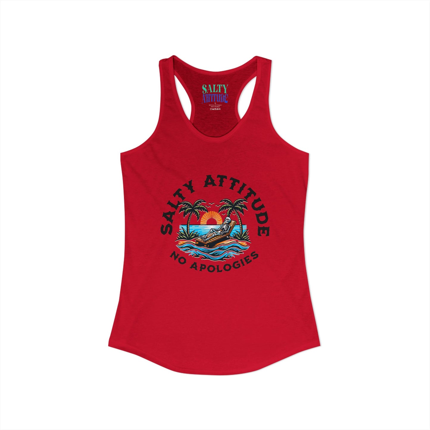 Skeleton Salty Attitude -  Women's Ideal Racerback Tank