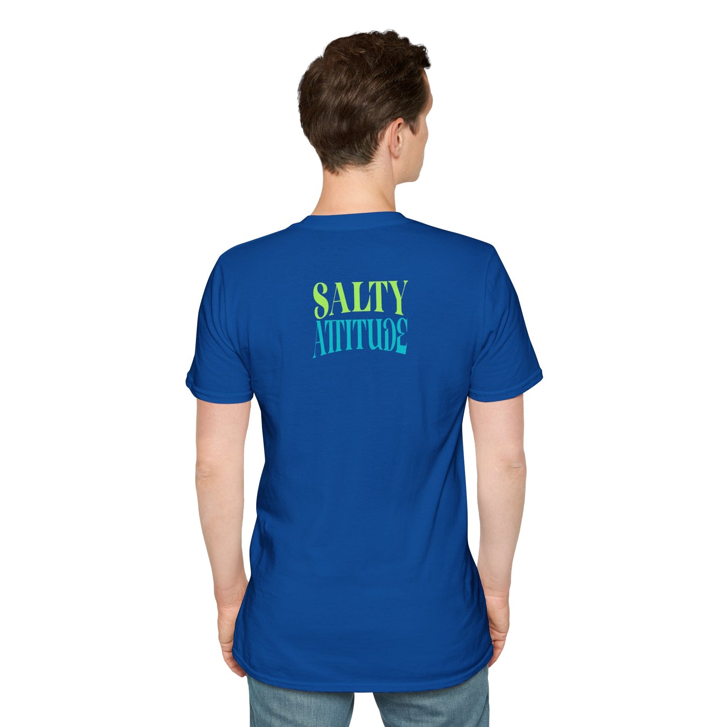 Salty Attitude Beach T-Shirt — Coastal Vacation Shirt with Boat & Palm Icons