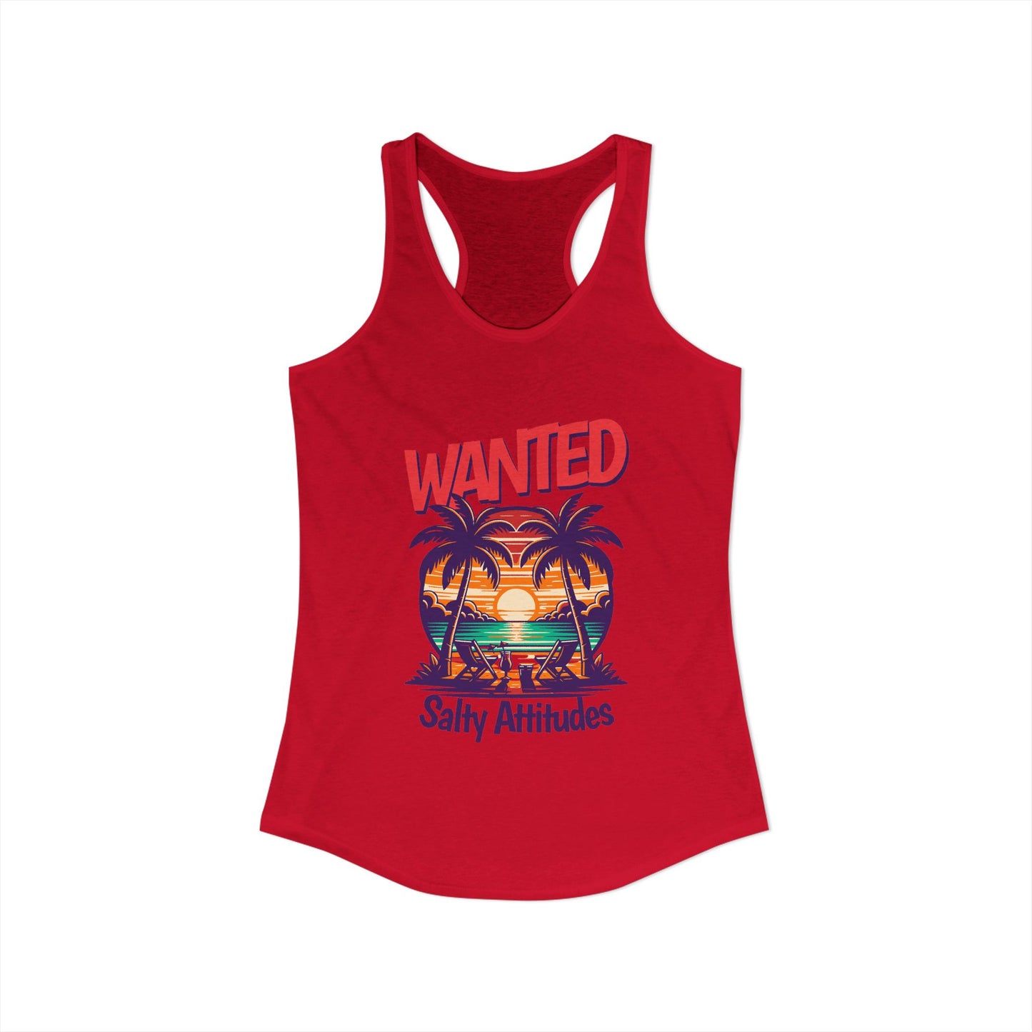 Wanted Salty Attitudes Summer Shirt, Beachwear, Women's Tropical Tank Top