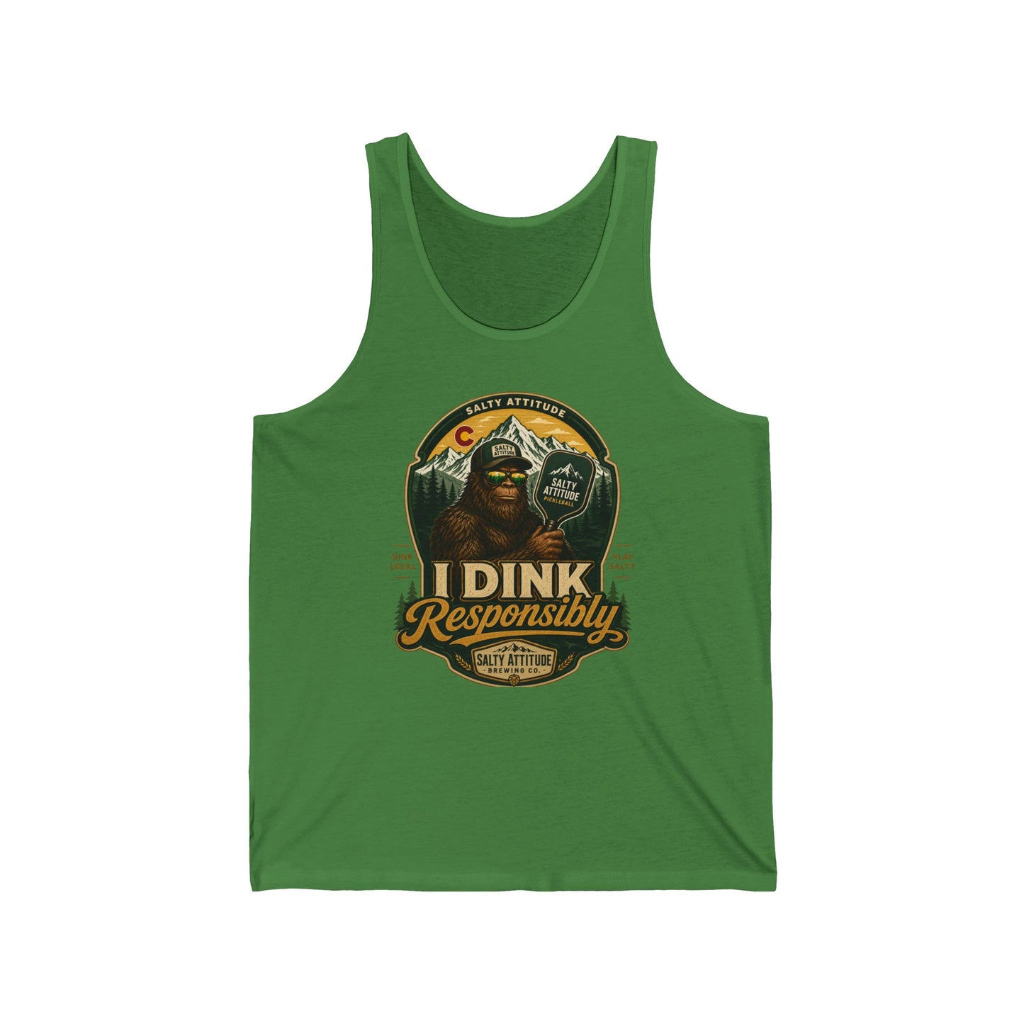 I Dink Responsibly Tank Top — Funny Pickleball Graphic Tank (Salty Athlete)