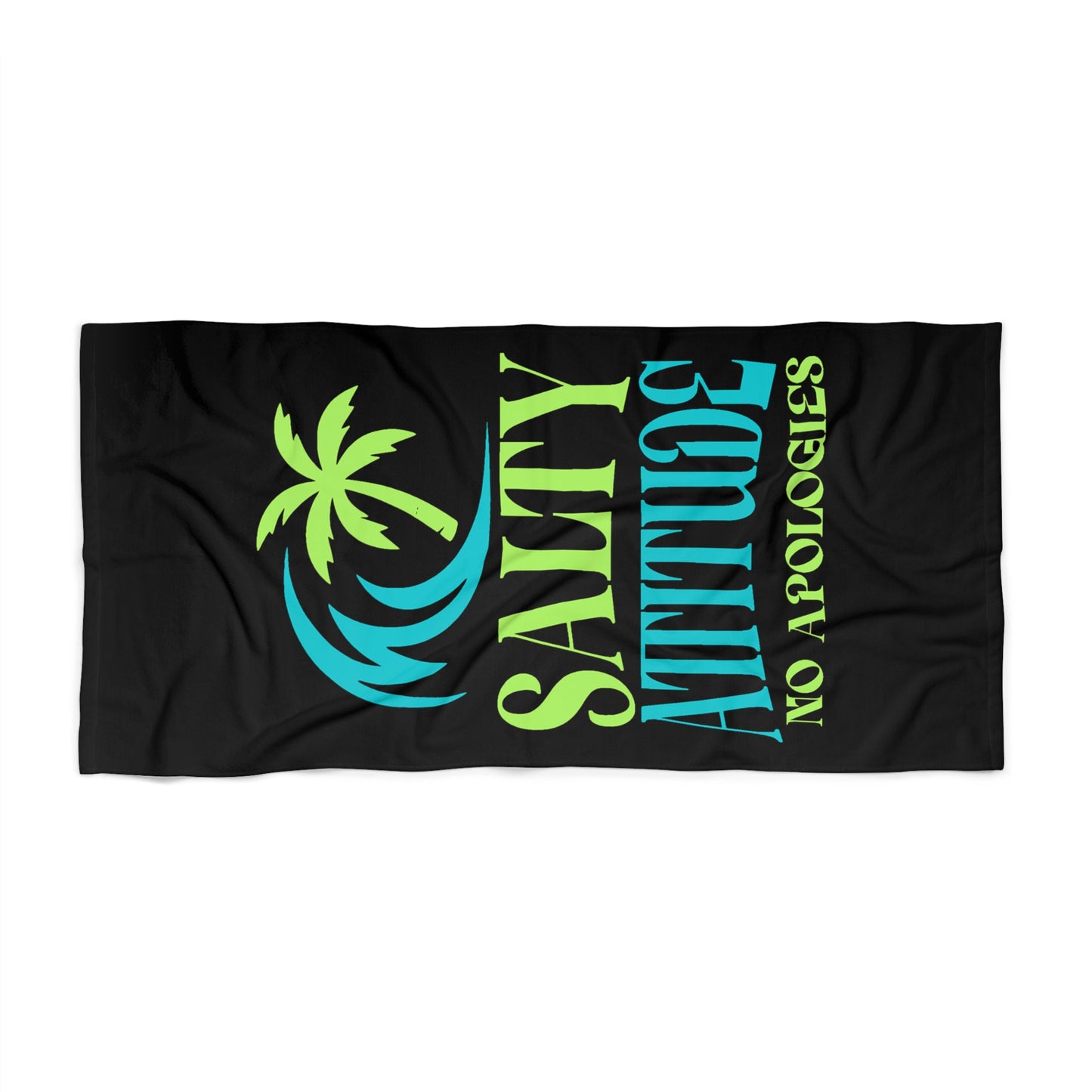 Salty Attitude Beach Towel | Palm Tree Waves, No Apologies