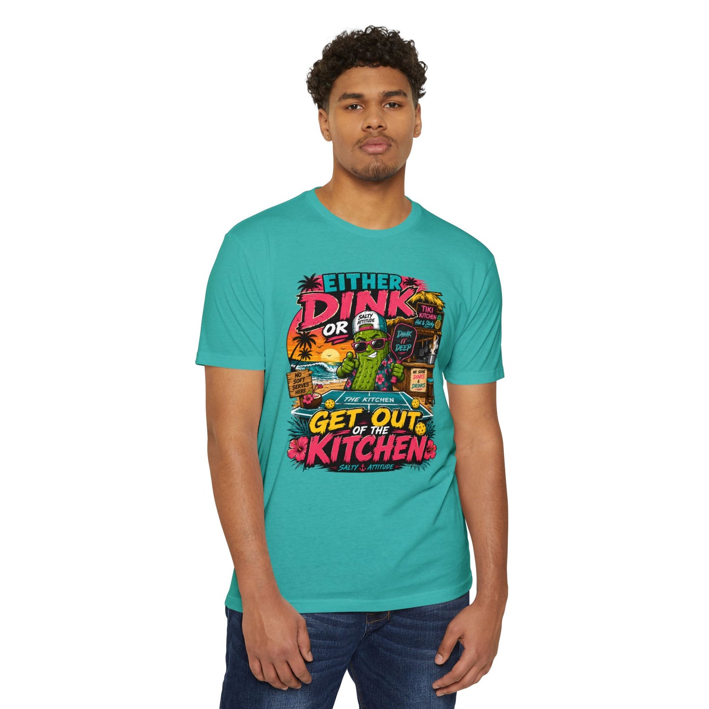 Either Dink or Get Out of the Kitchen T-Shirt – Funny Beach Bar Salty Crew Tee