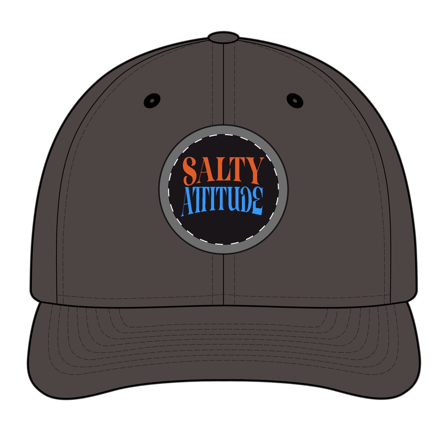 Trucker Hat - "Salty Attitude" Embroidered Patch Snapback