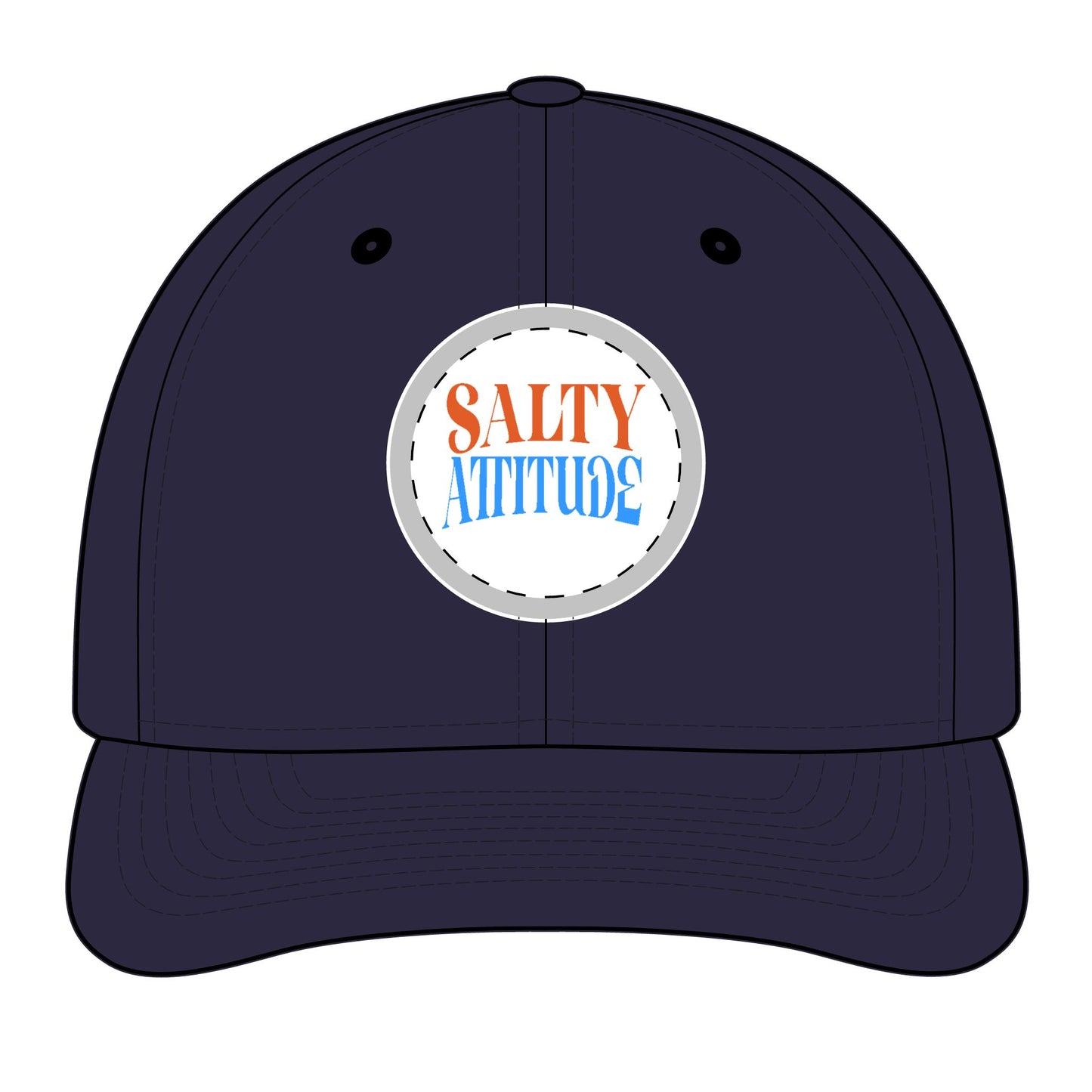 Trucker Hat - "Salty Attitude" Embroidered Patch Snapback