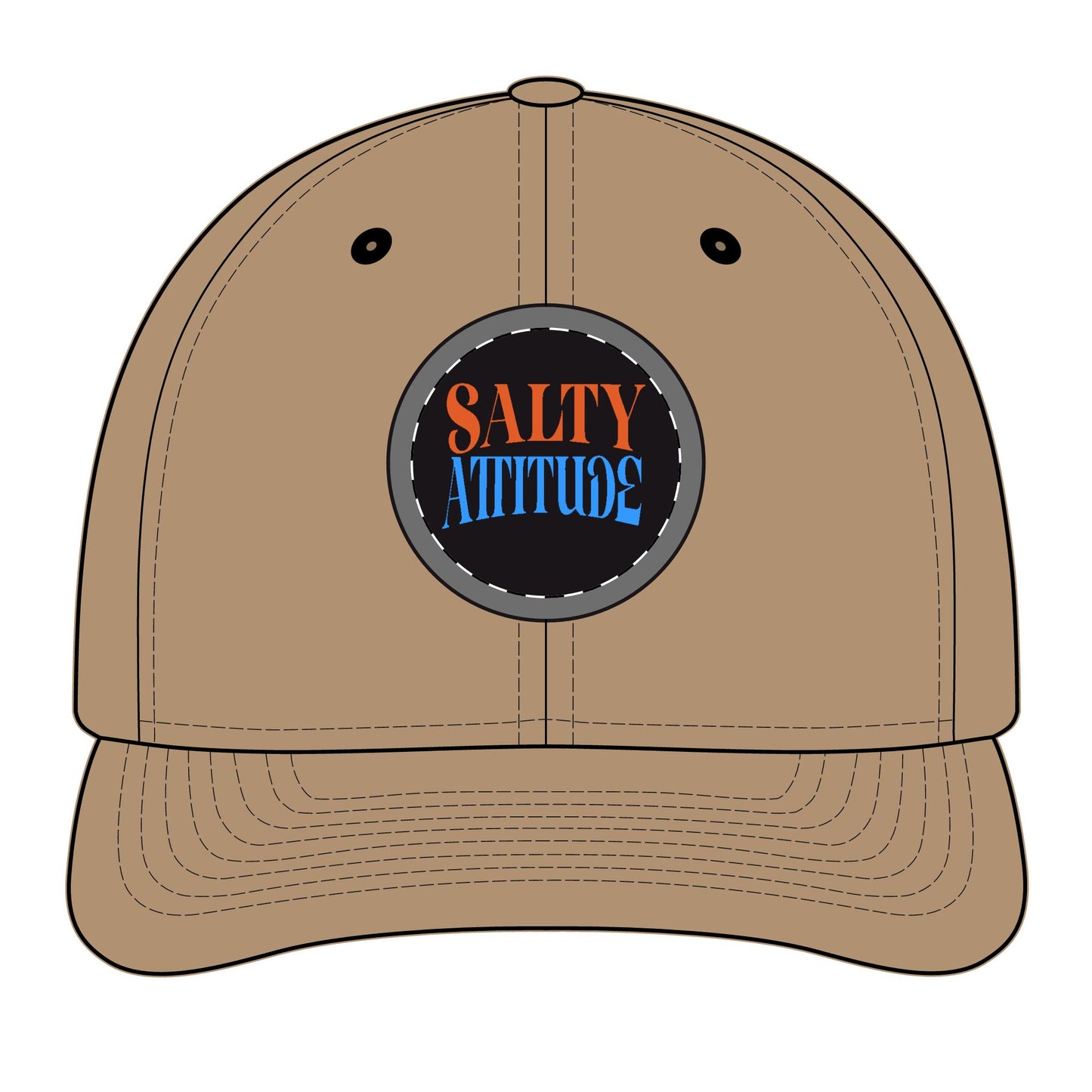 Trucker Hat - "Salty Attitude" Embroidered Patch Snapback