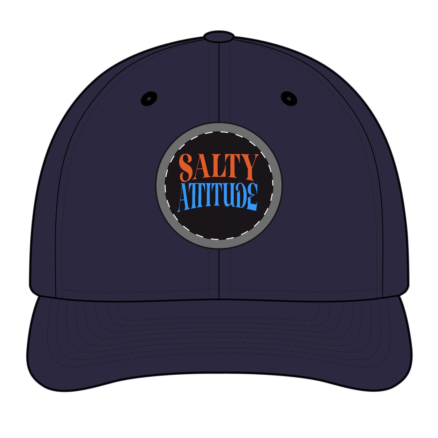 Trucker Hat - "Salty Attitude" Embroidered Patch Snapback