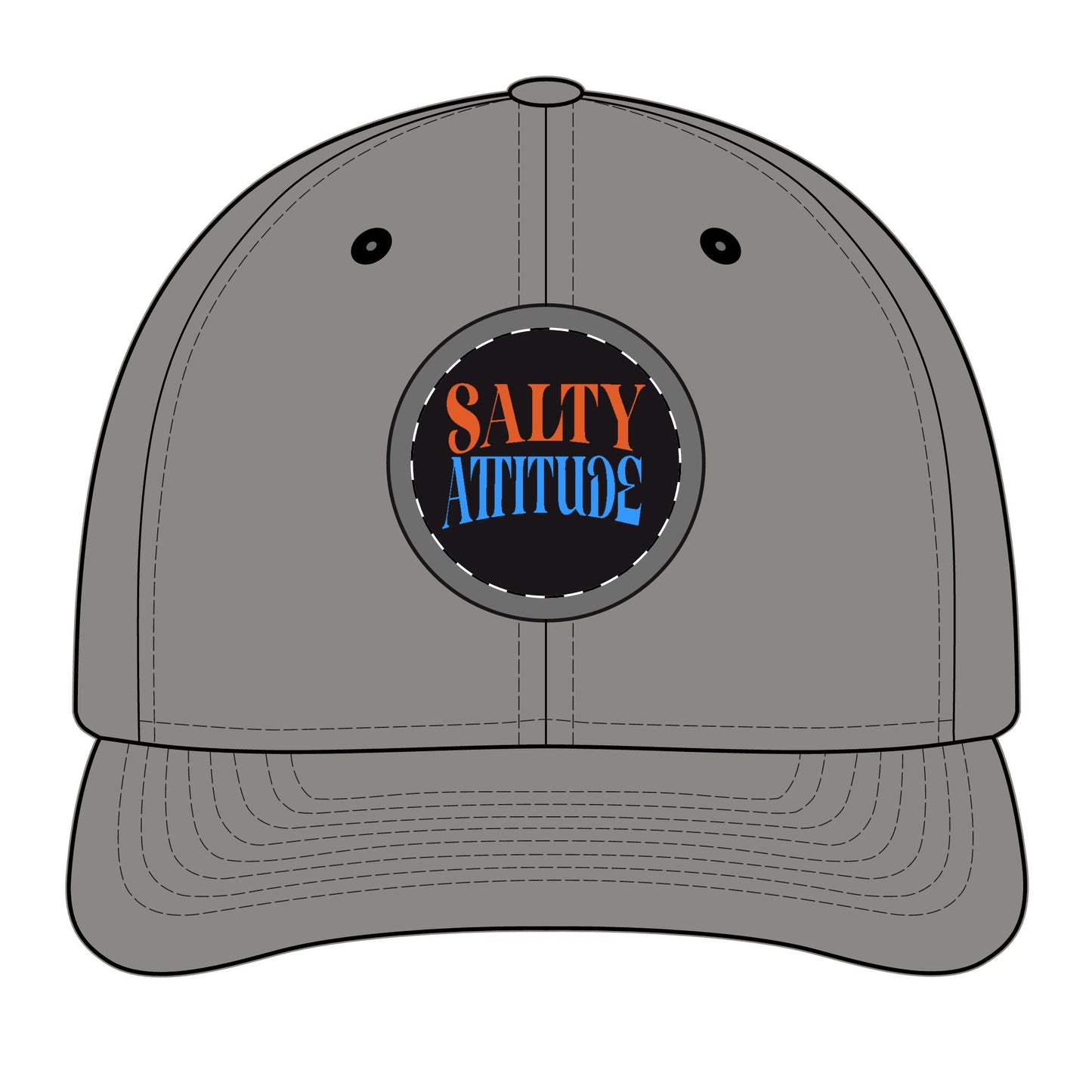 Trucker Hat - "Salty Attitude" Embroidered Patch Snapback