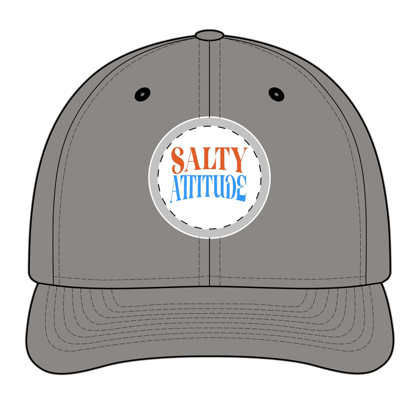 Trucker Hat - "Salty Attitude" Embroidered Patch Snapback