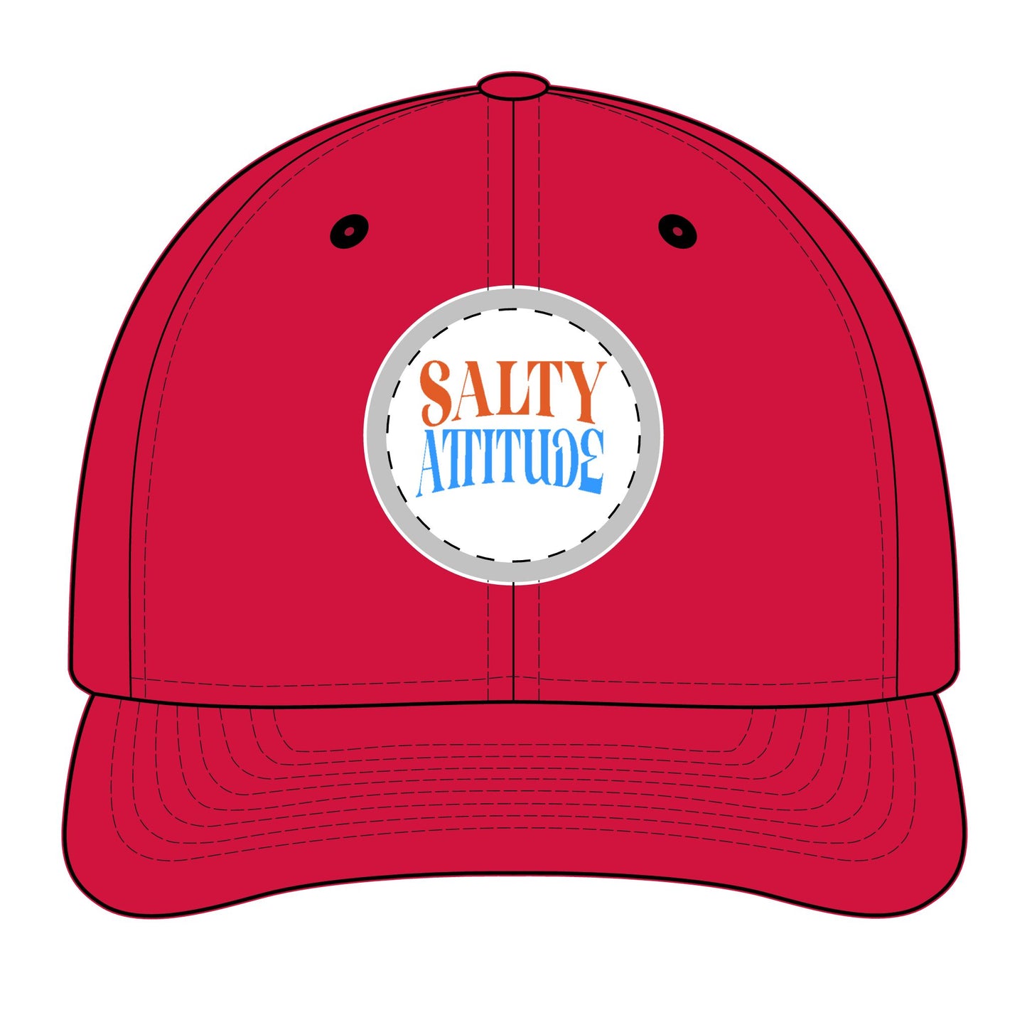 Trucker Hat - "Salty Attitude" Embroidered Patch Snapback