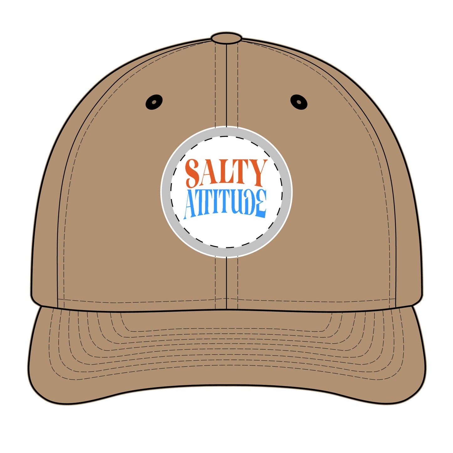 Trucker Hat - "Salty Attitude" Embroidered Patch Snapback