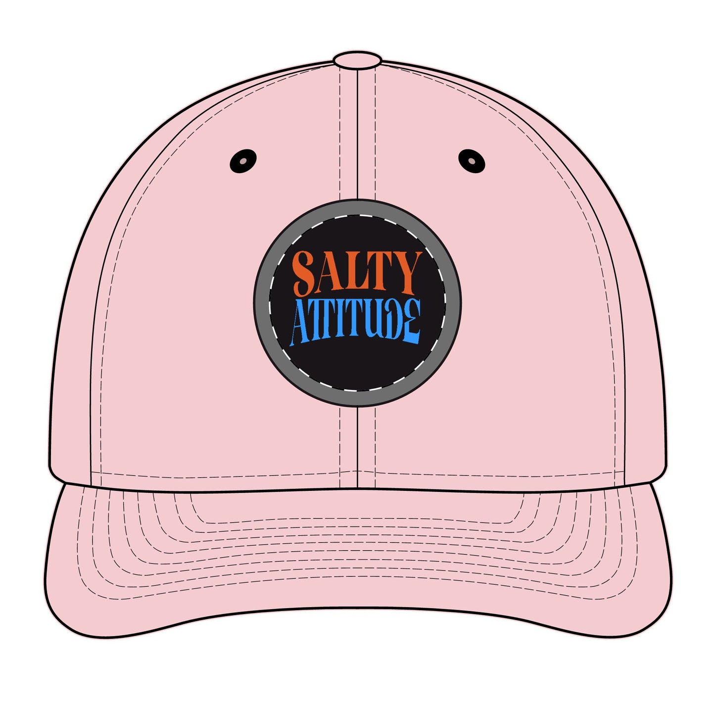 Trucker Hat - "Salty Attitude" Embroidered Patch Snapback