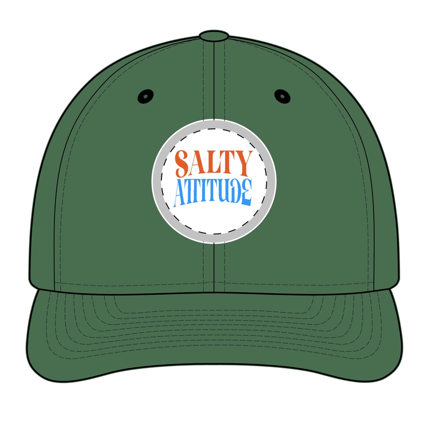 Trucker Hat - "Salty Attitude" Embroidered Patch Snapback