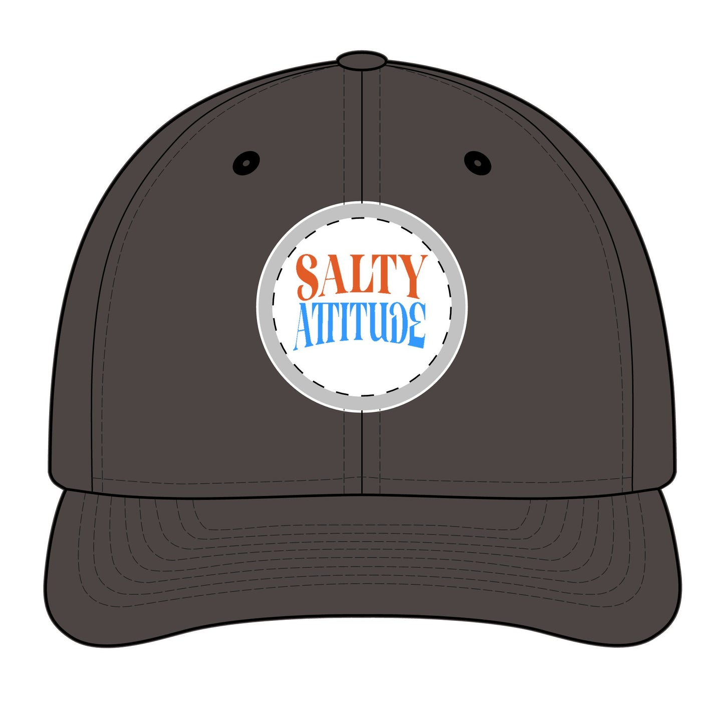 Trucker Hat - "Salty Attitude" Embroidered Patch Snapback