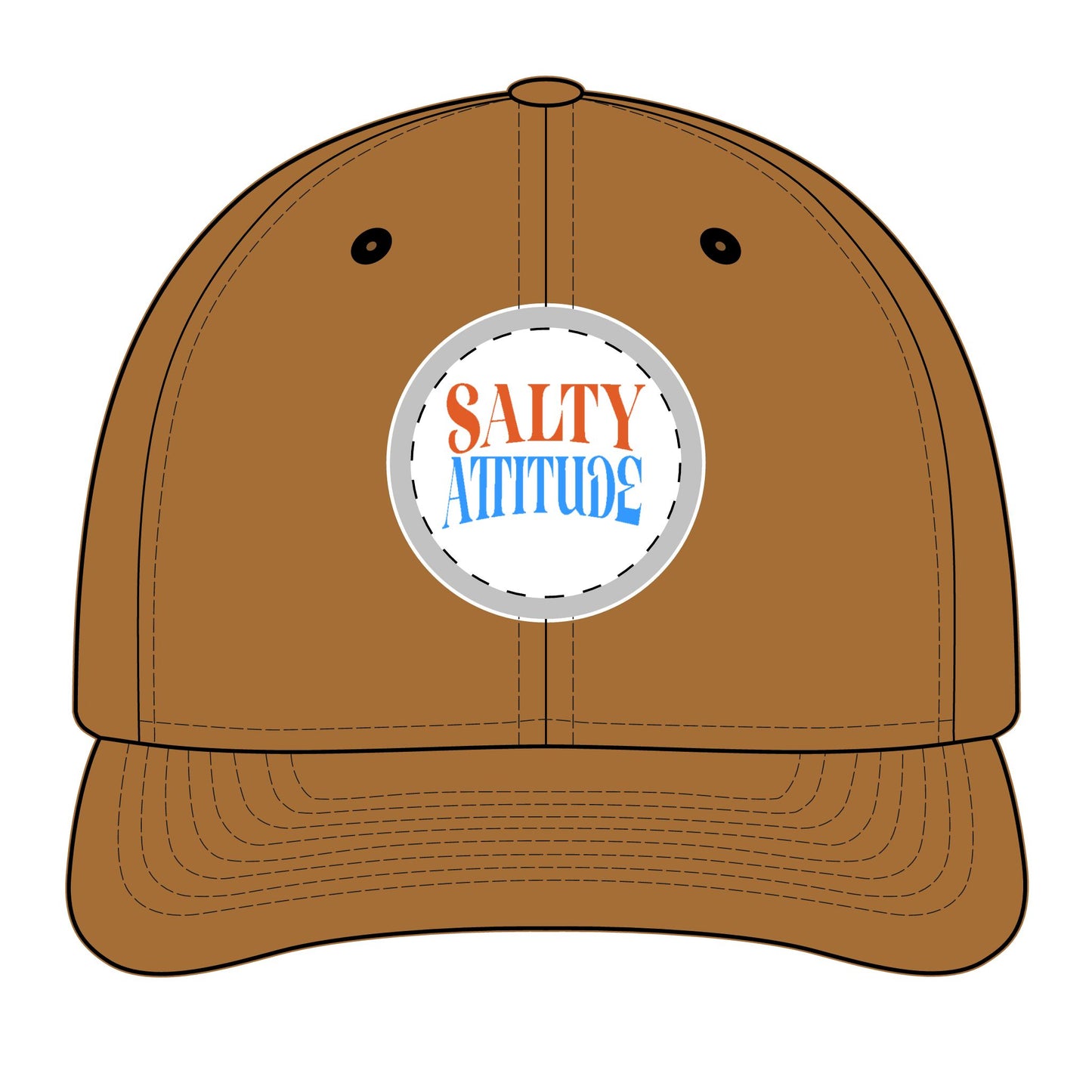 Trucker Hat - "Salty Attitude" Embroidered Patch Snapback
