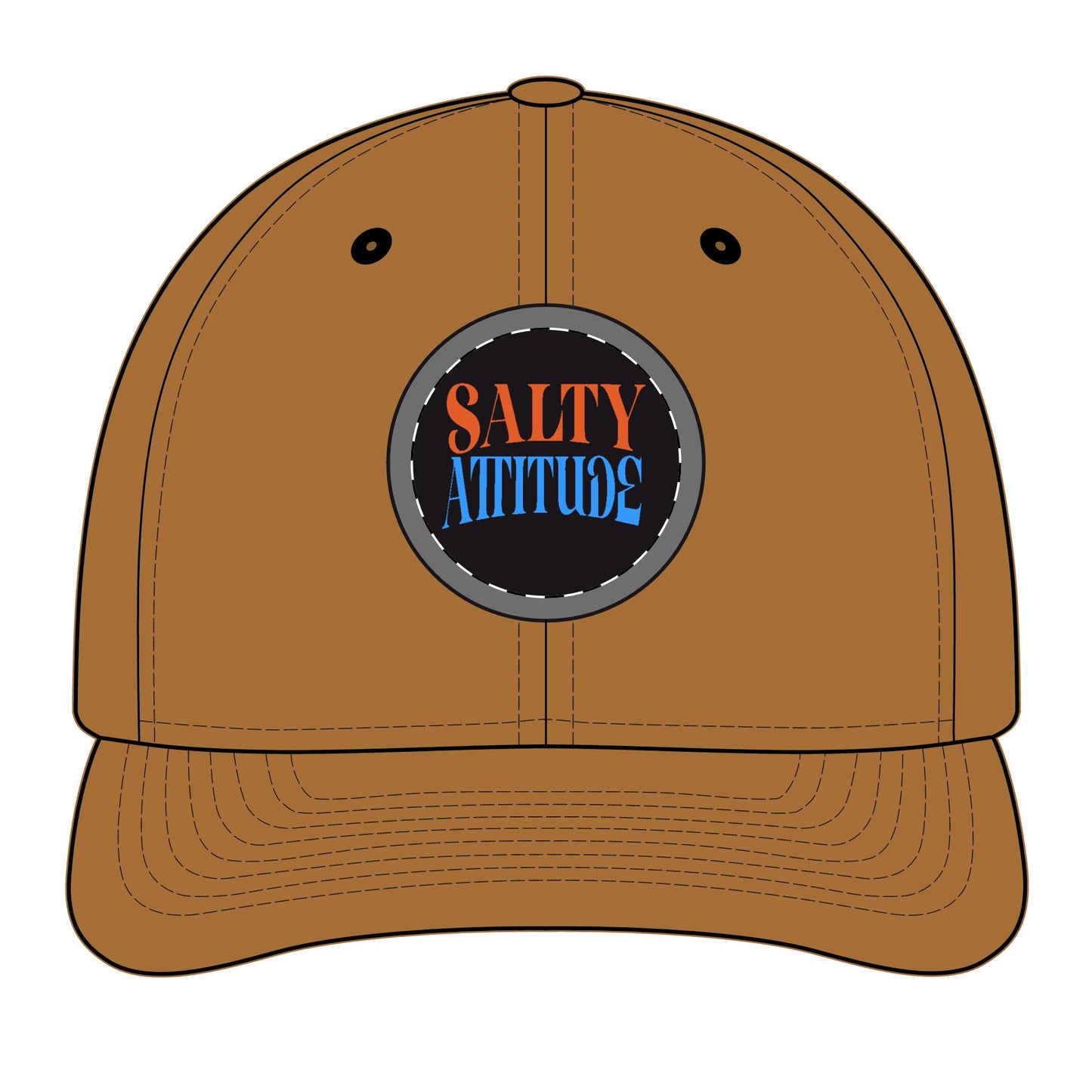 Trucker Hat - "Salty Attitude" Embroidered Patch Snapback