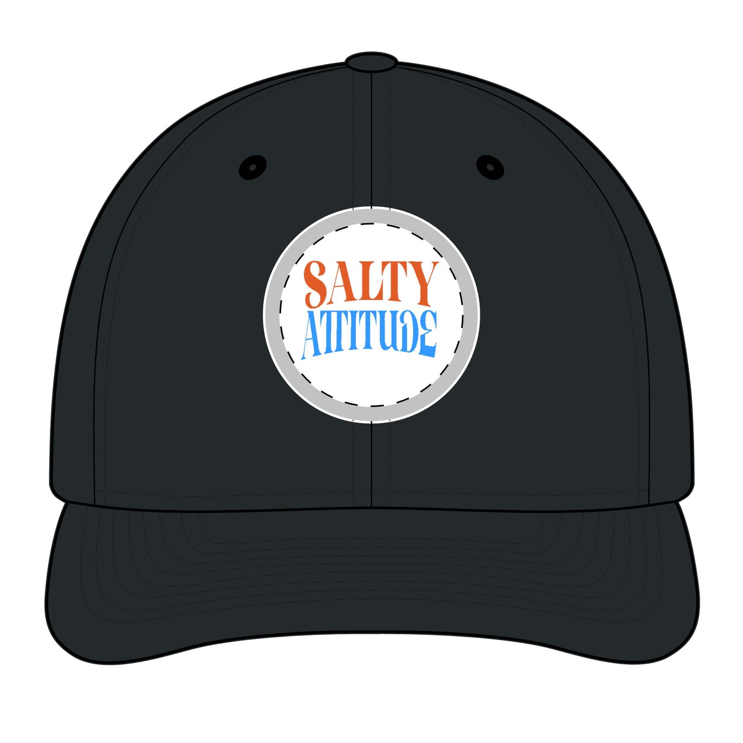 Trucker Hat - "Salty Attitude" Embroidered Patch Snapback