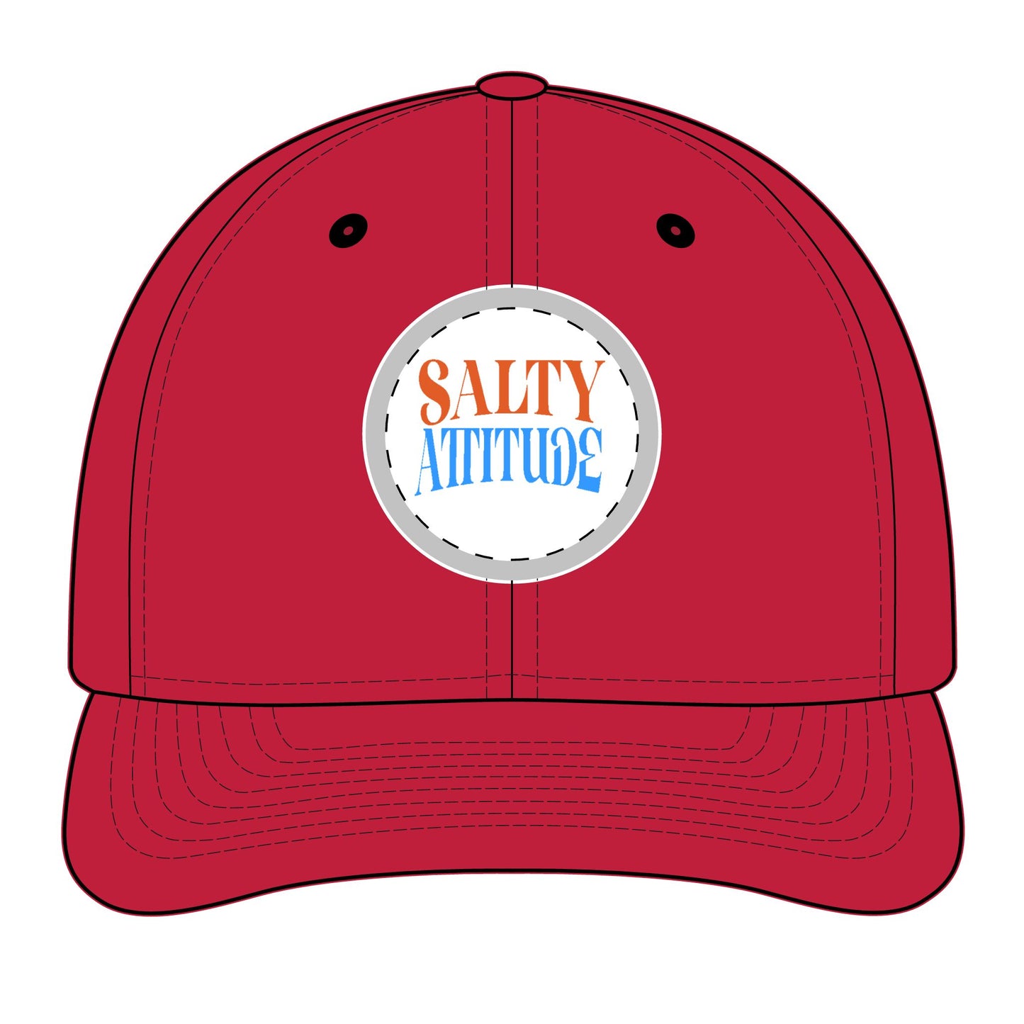 Trucker Hat - "Salty Attitude" Embroidered Patch Snapback